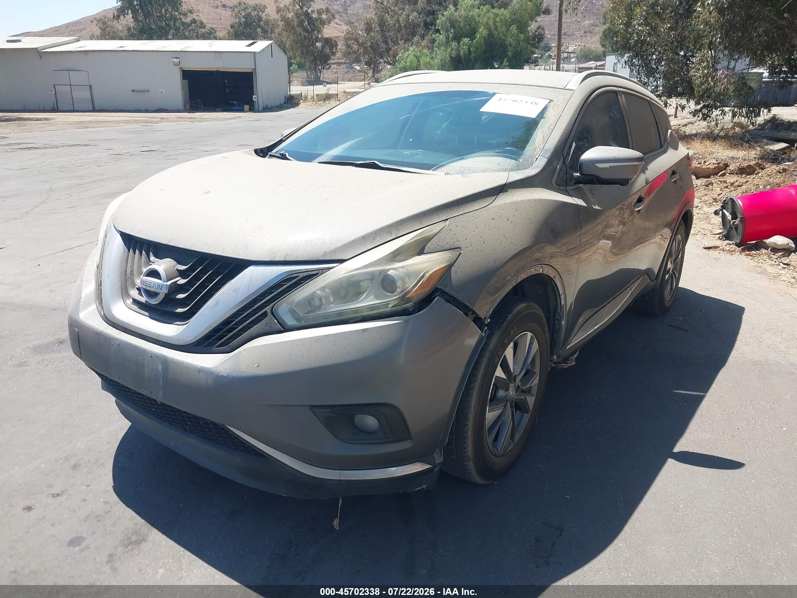 2015 Nissan Murano Sl Gray vin: 5N1AZ2MG1FN200292
