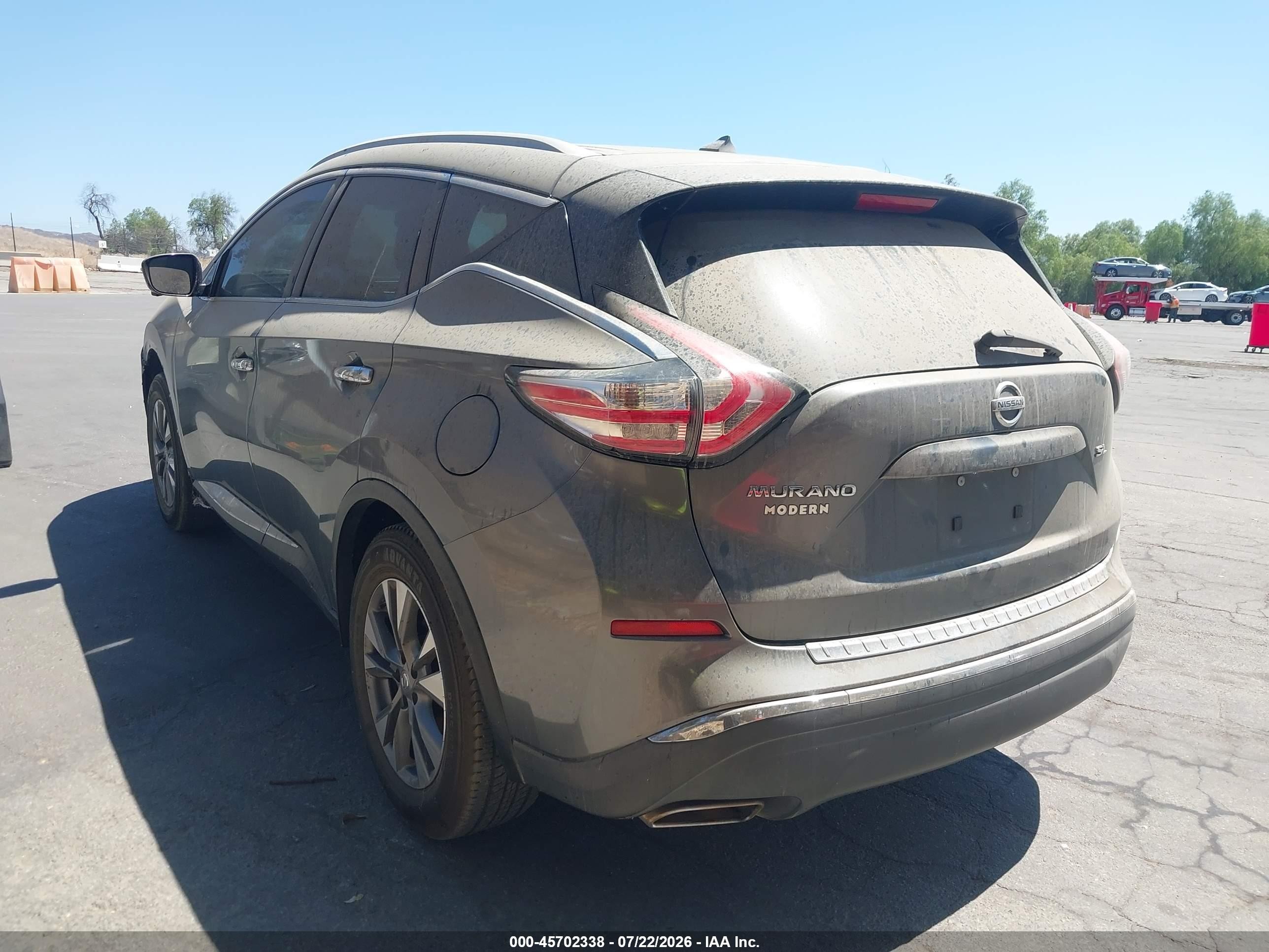 2015 Nissan Murano Sl Gray vin: 5N1AZ2MG1FN200292