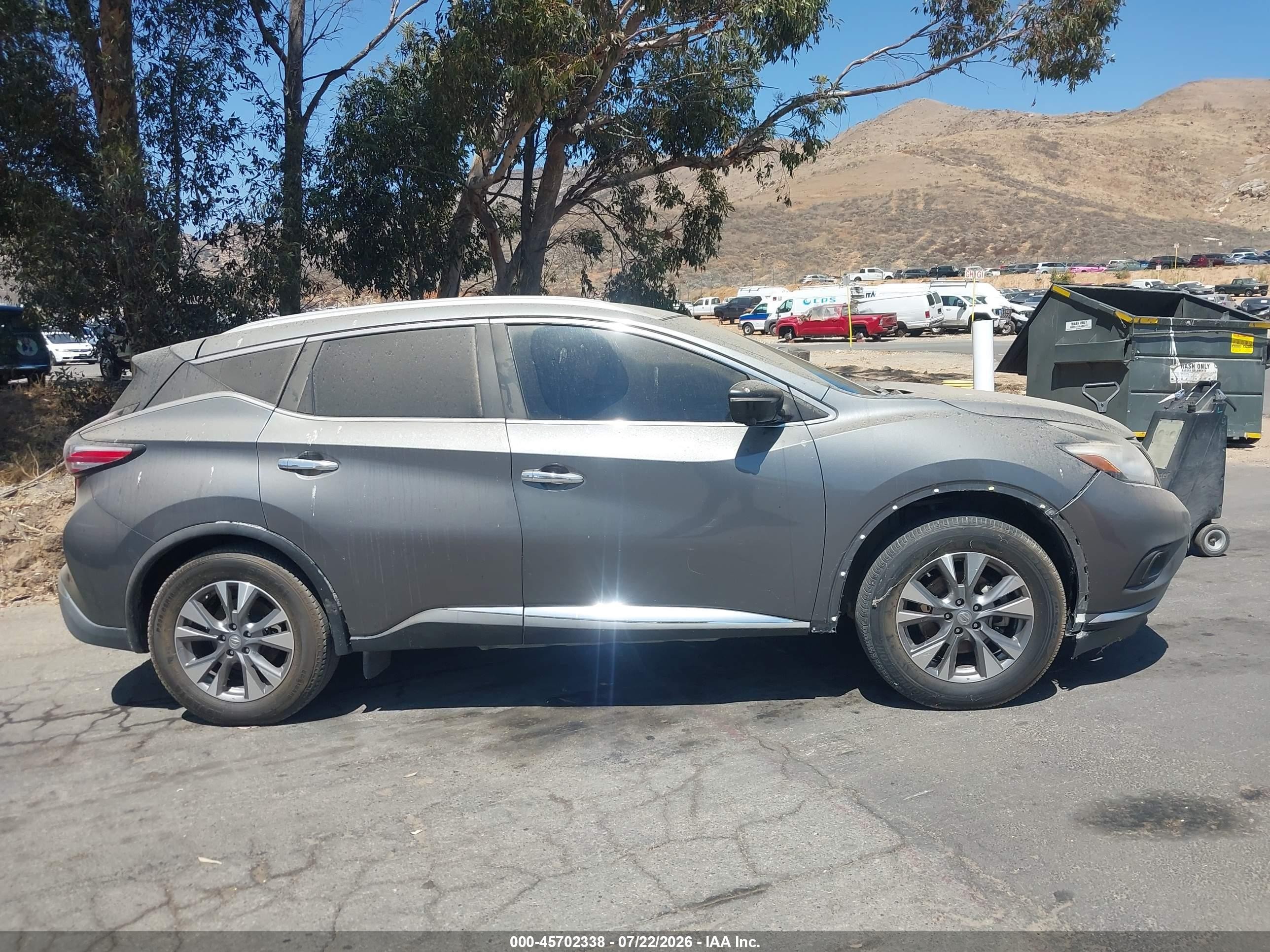 2015 Nissan Murano Sl Gray vin: 5N1AZ2MG1FN200292