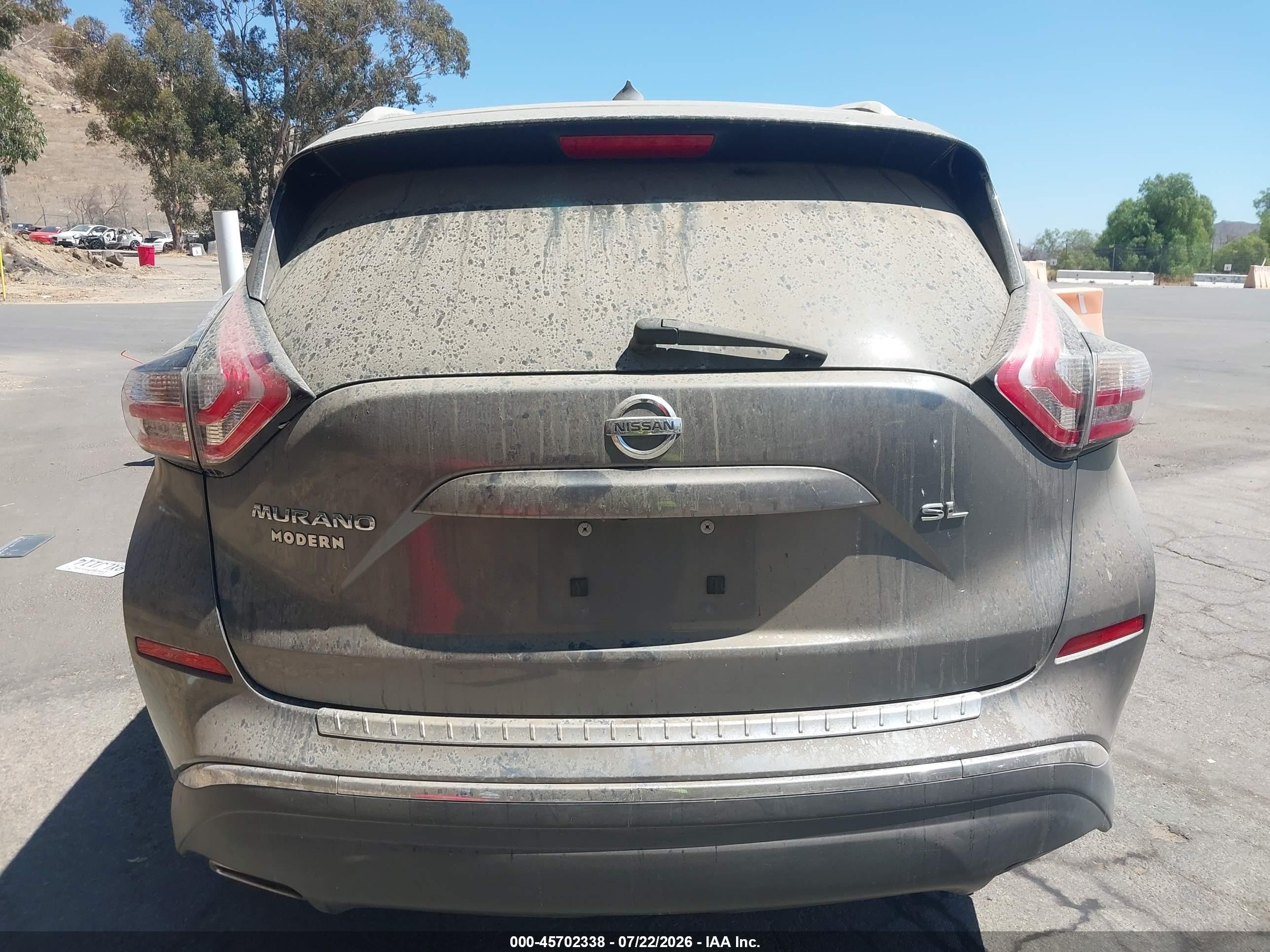 2015 Nissan Murano Sl Gray vin: 5N1AZ2MG1FN200292