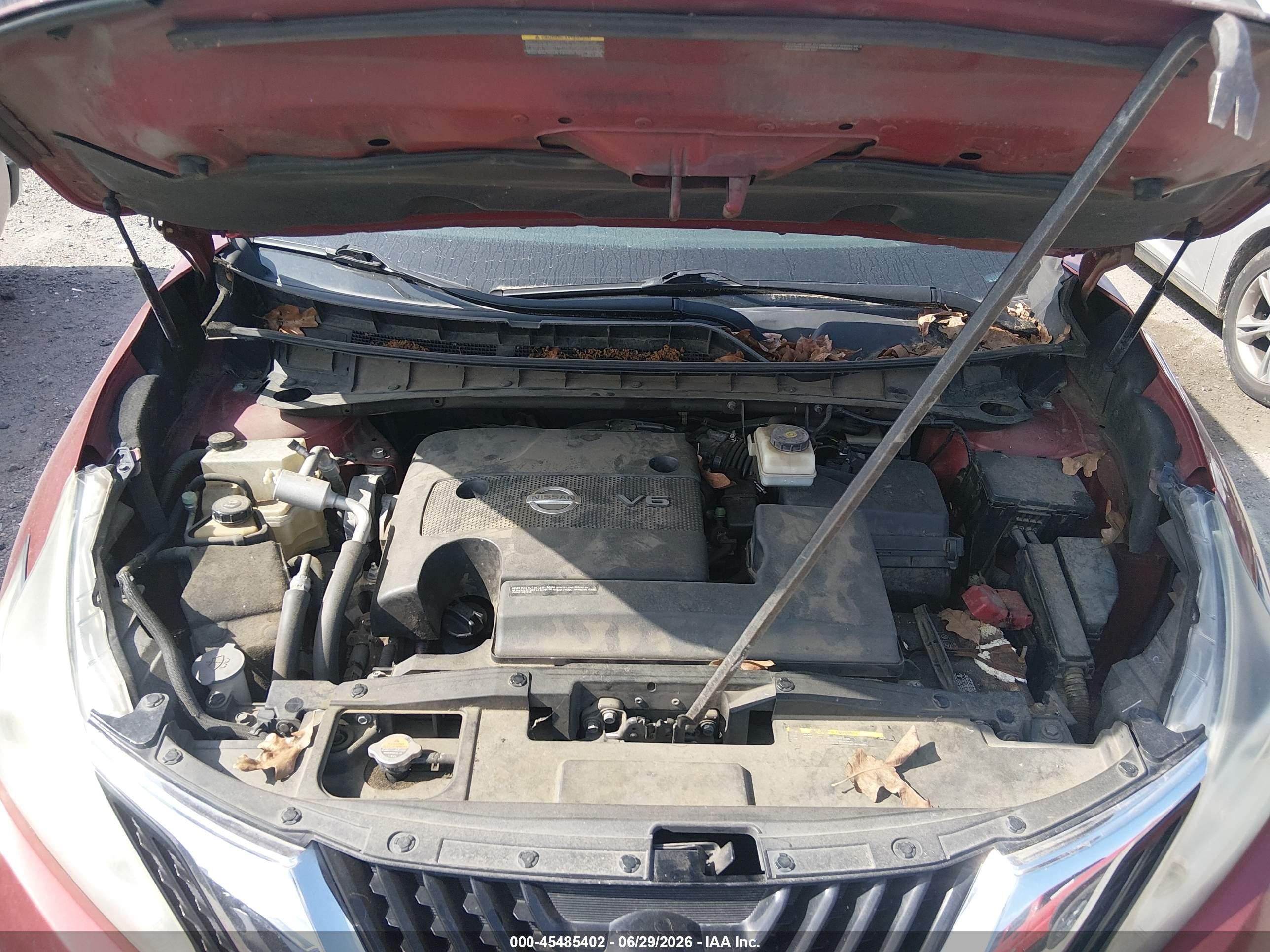 2015 Nissan Murano Sl Red vin: 5N1AZ2MG1FN212748