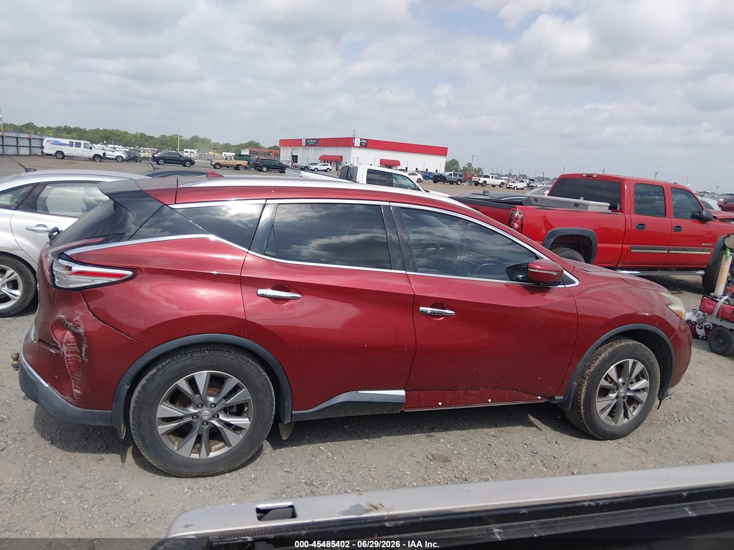 2015 Nissan Murano Sl Red vin: 5N1AZ2MG1FN212748