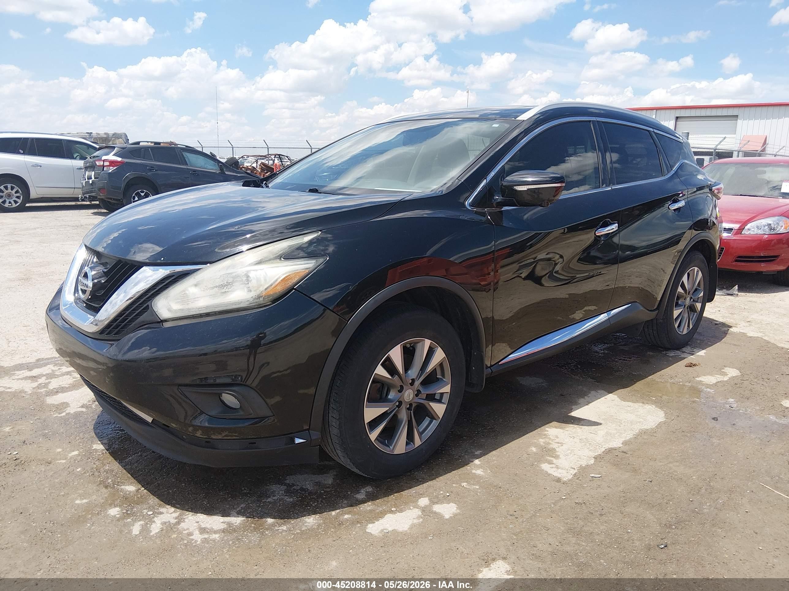 2015 Nissan Murano Sl Black vin: 5N1AZ2MG1FN217058