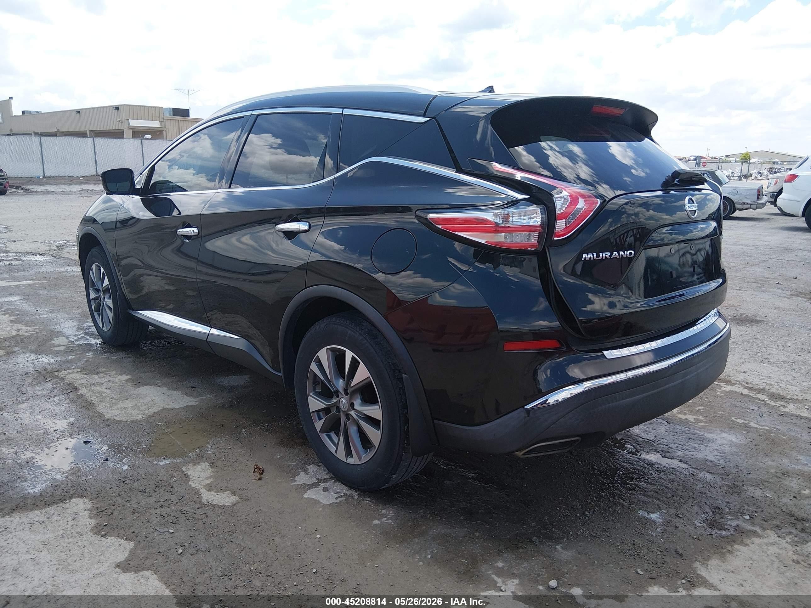 2015 Nissan Murano Sl Black vin: 5N1AZ2MG1FN217058