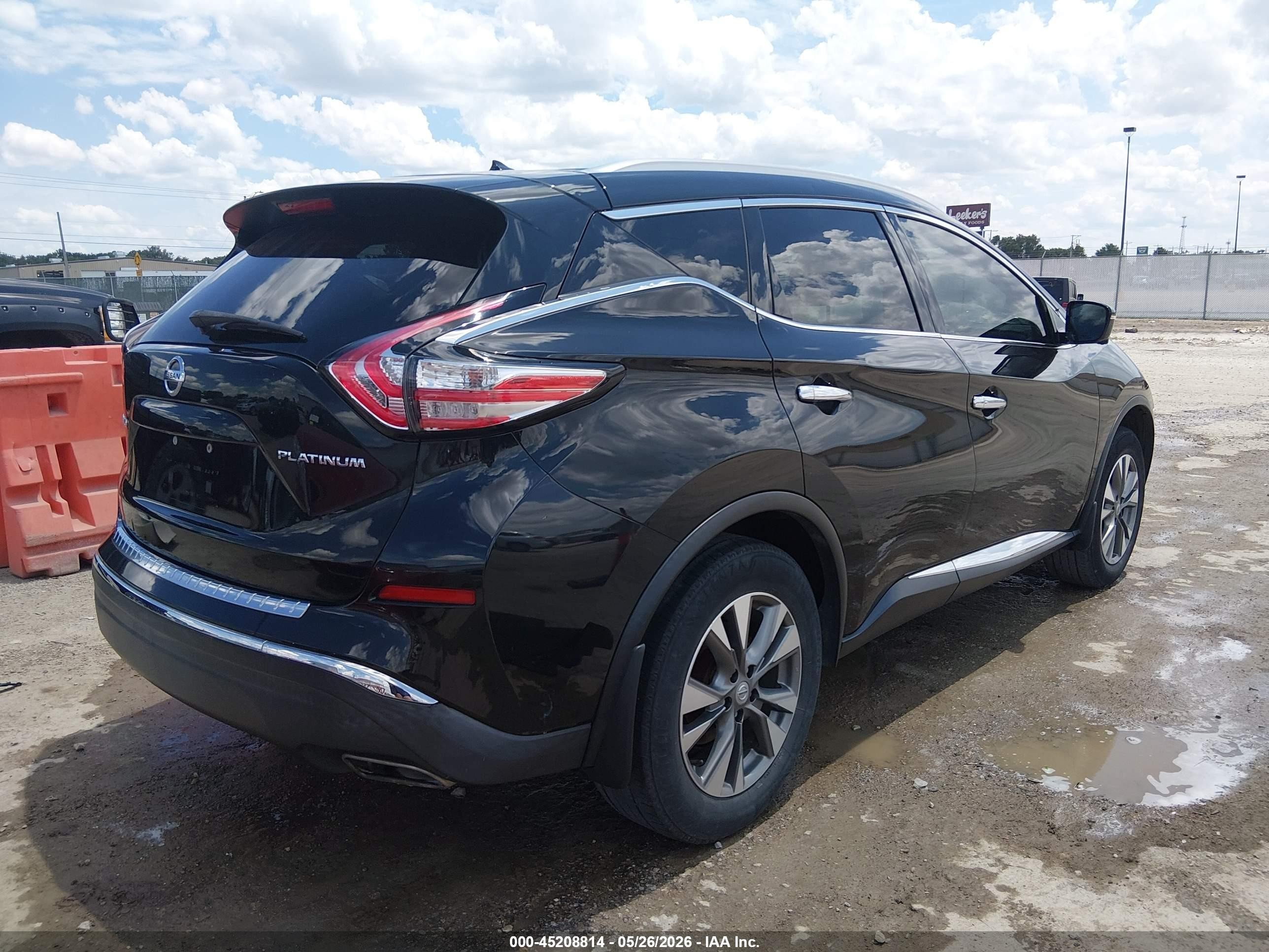2015 Nissan Murano Sl Black vin: 5N1AZ2MG1FN217058