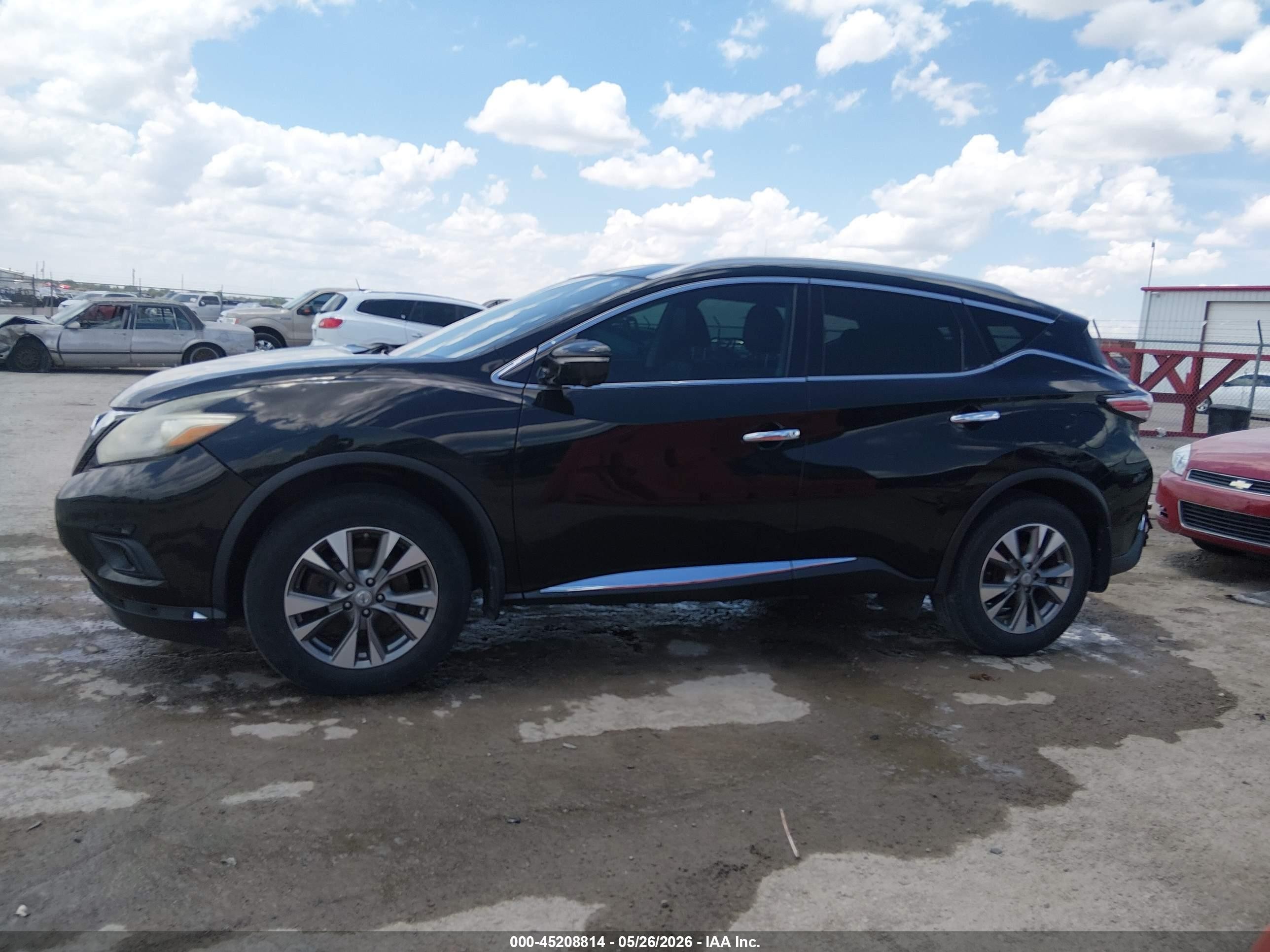 2015 Nissan Murano Sl Black vin: 5N1AZ2MG1FN217058