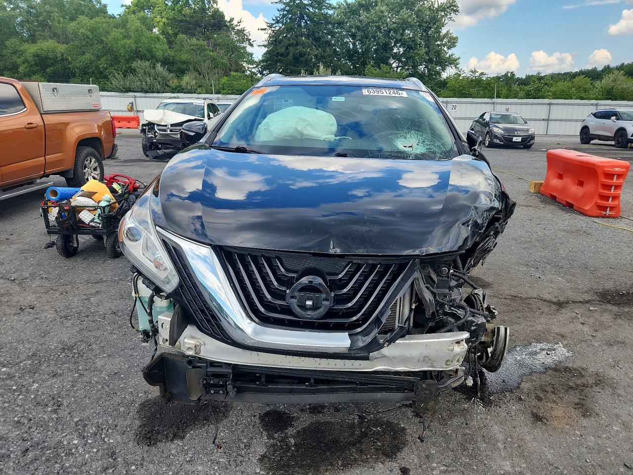 2015 Nissan Murano Sl Black vin: 5N1AZ2MG1FN233681