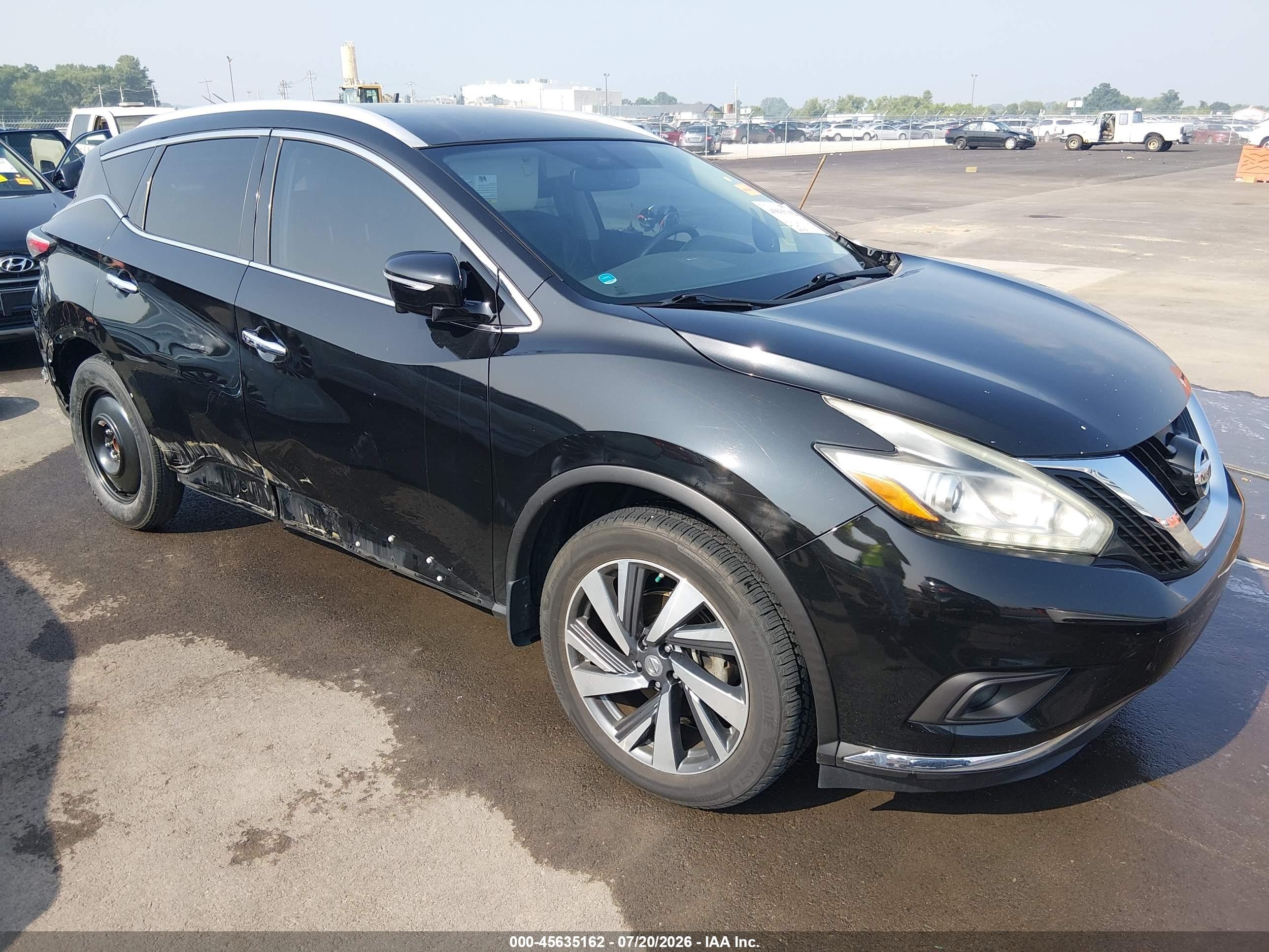 2015 Nissan Murano Platinum Black vin: 5N1AZ2MG1FN247600