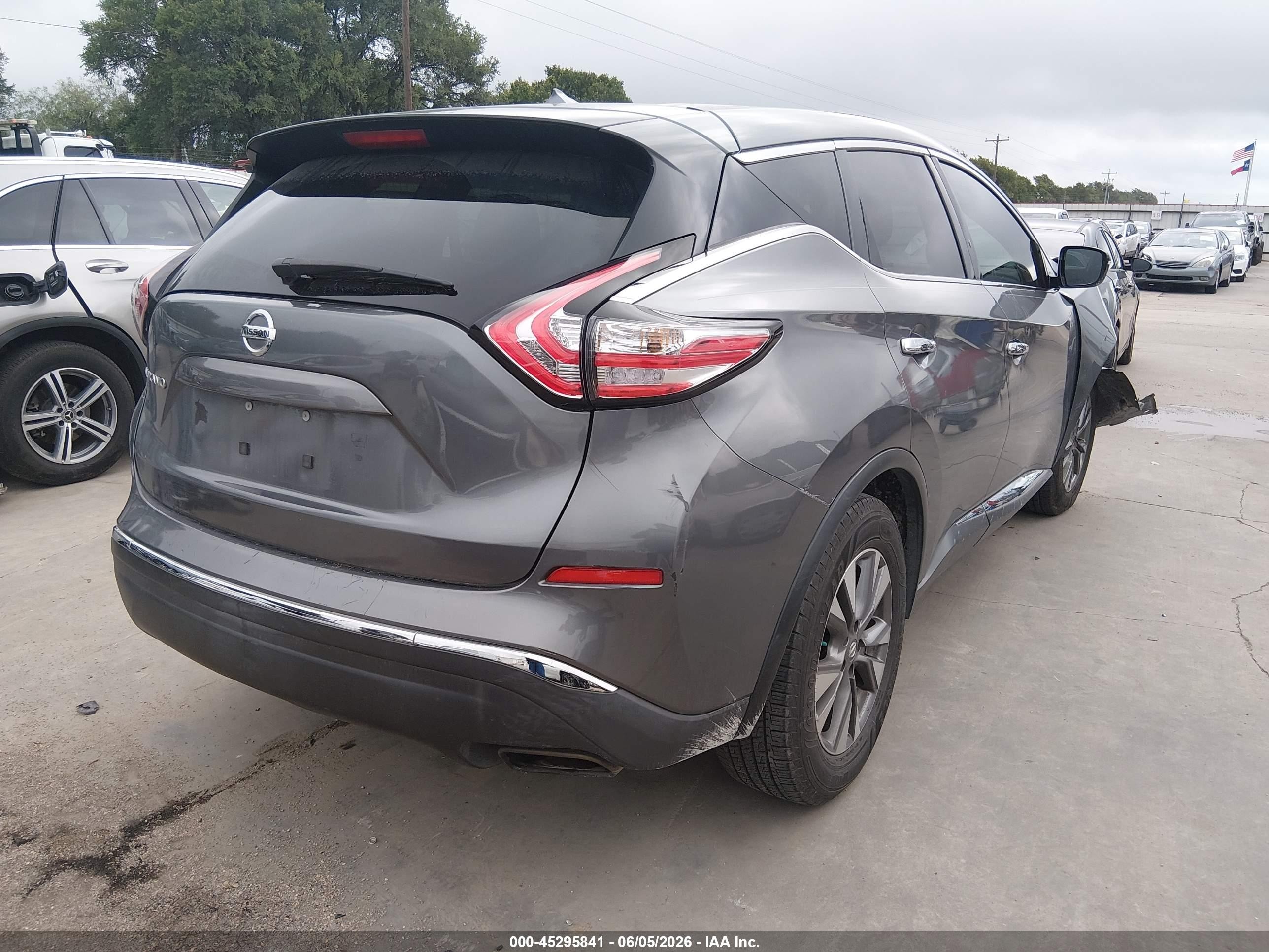 2015 Nissan Murano S Gray vin: 5N1AZ2MG1FN251985
