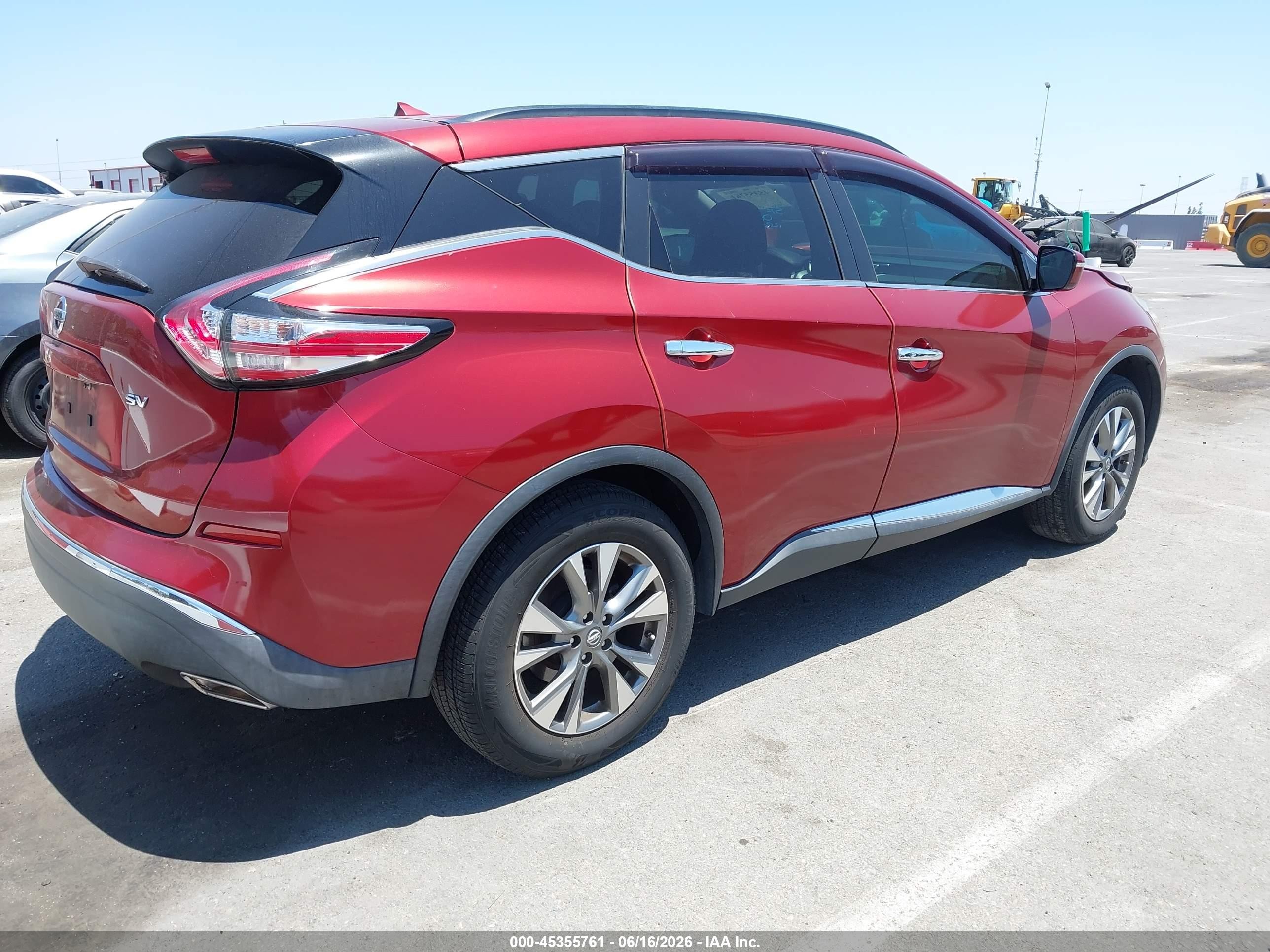 2015 Nissan Murano Sv Red vin: 5N1AZ2MG1FN261707