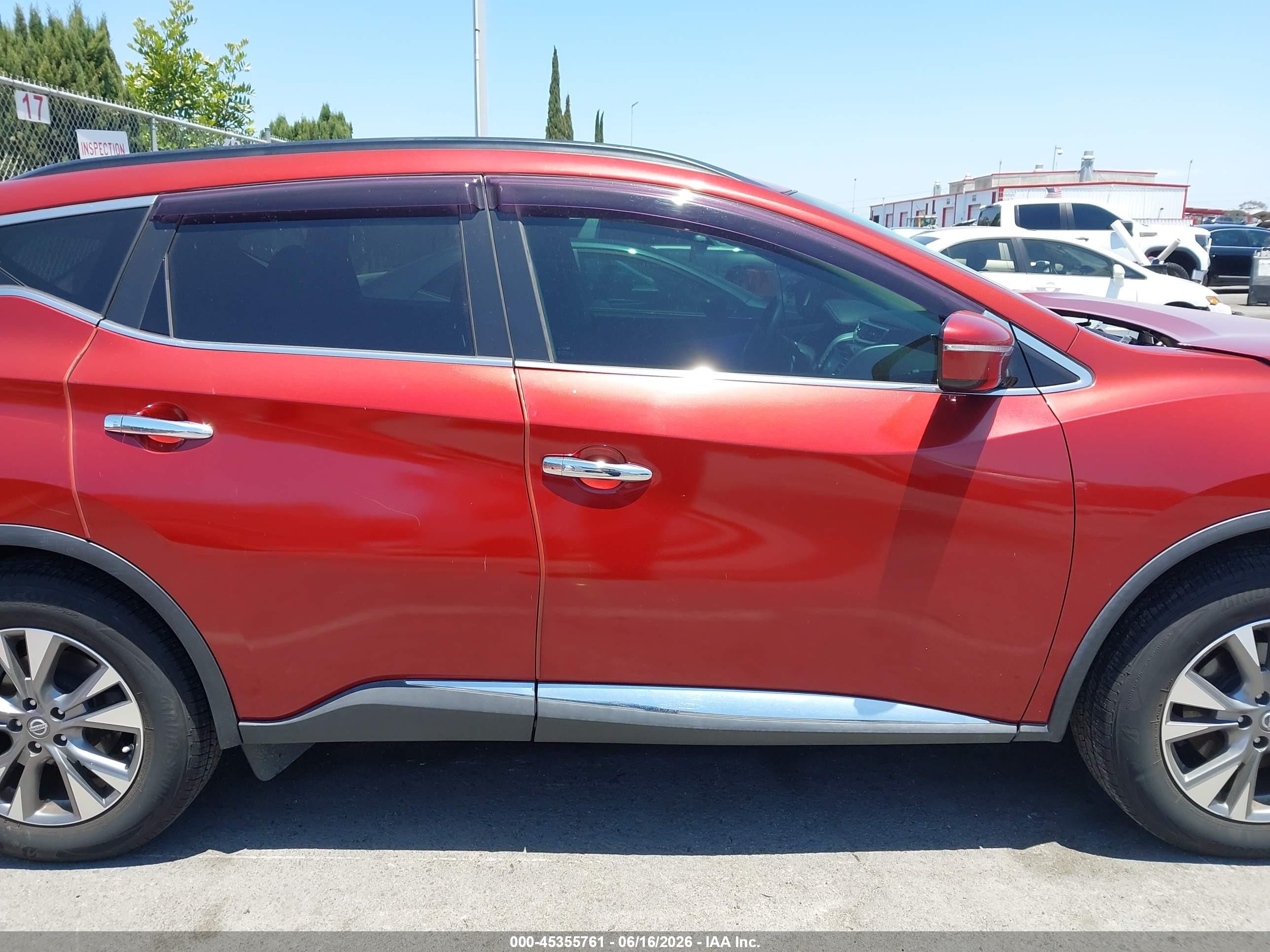 2015 Nissan Murano Sv Red vin: 5N1AZ2MG1FN261707