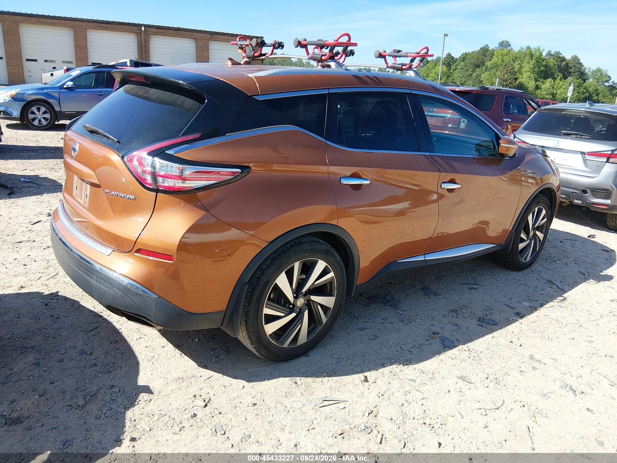 2015 Nissan Murano Platinum Orange vin: 5N1AZ2MG1FN273033