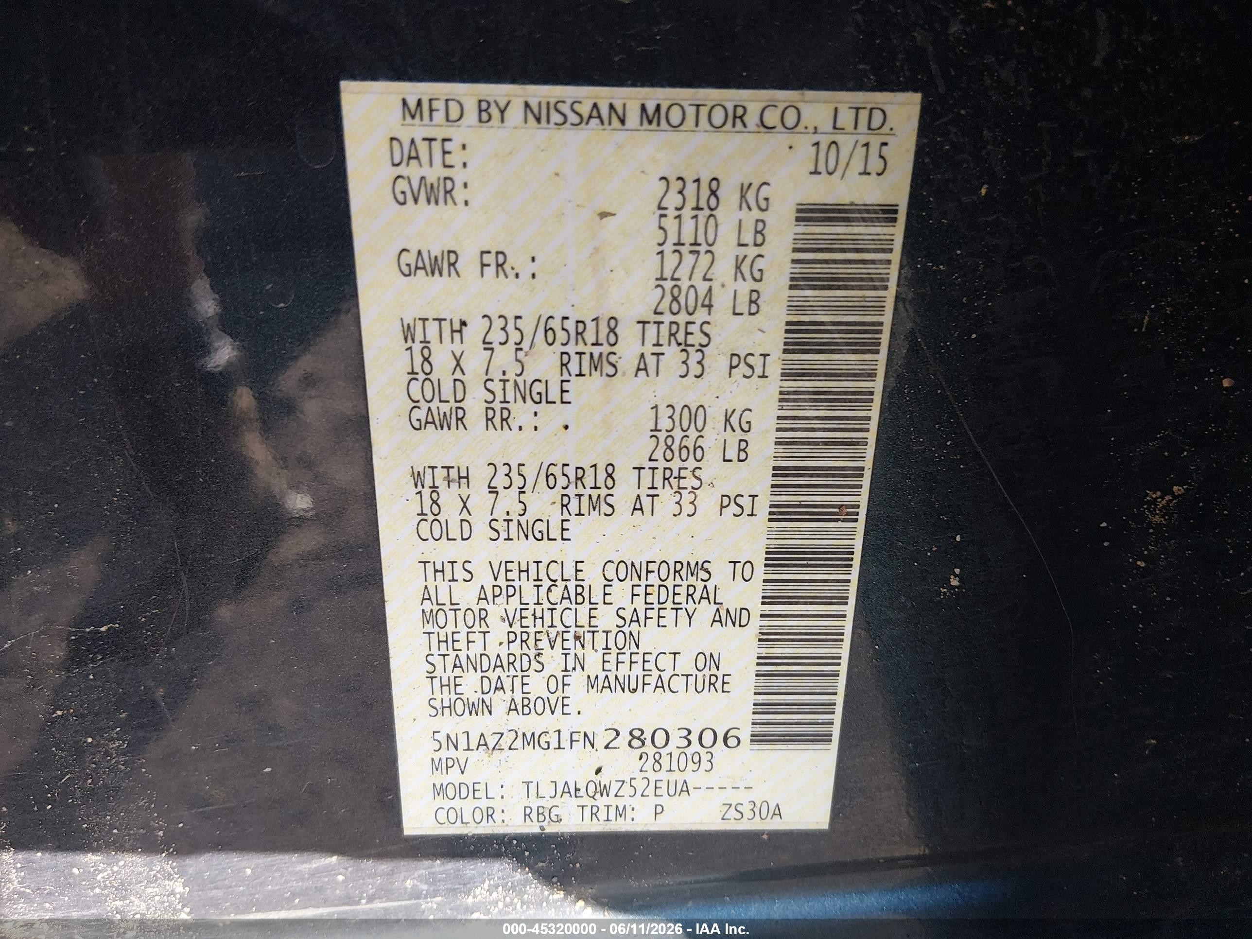 2015 Nissan Murano Sv Gray vin: 5N1AZ2MG1FN280306
