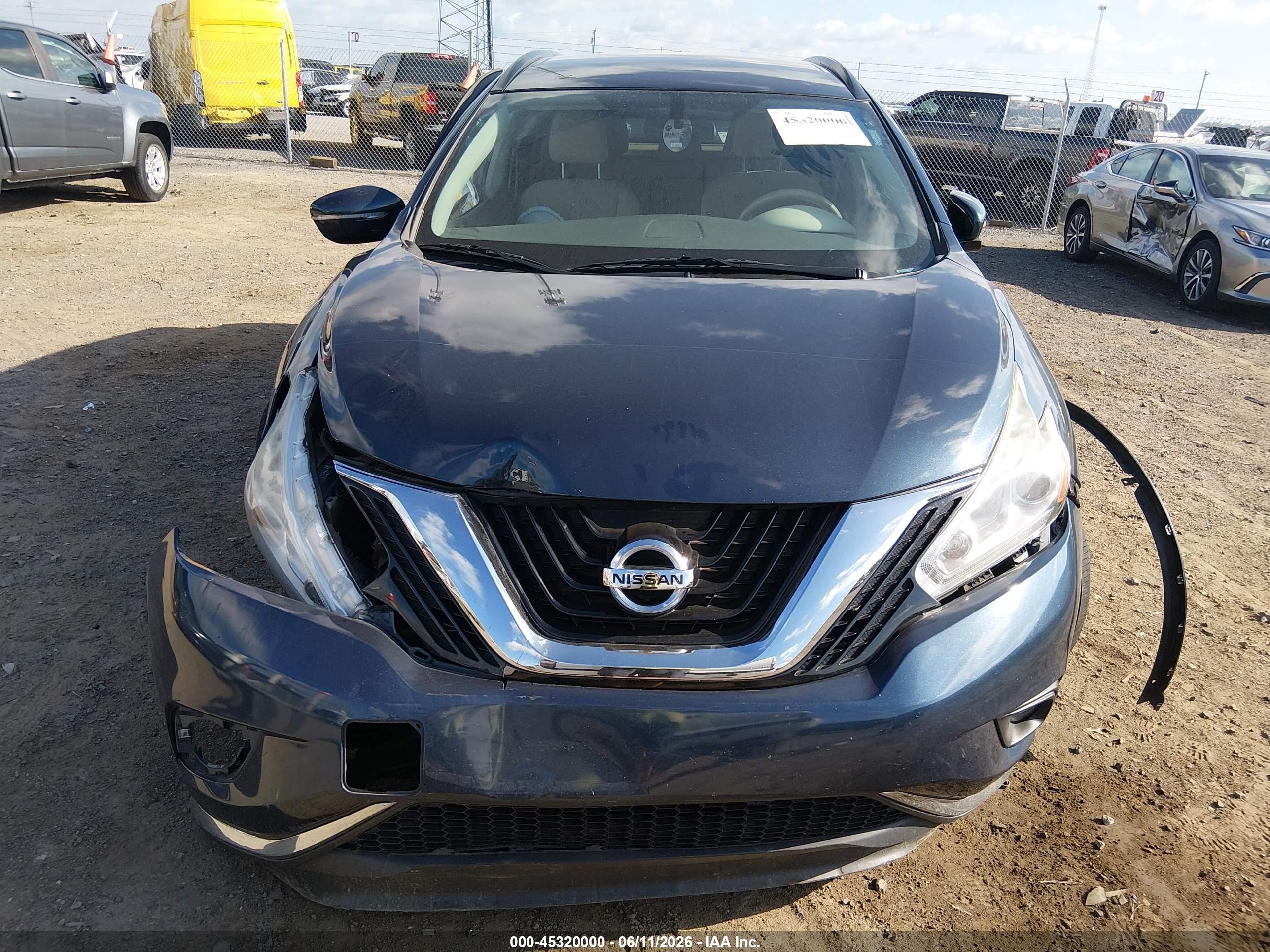 2015 Nissan Murano Sv Gray vin: 5N1AZ2MG1FN280306