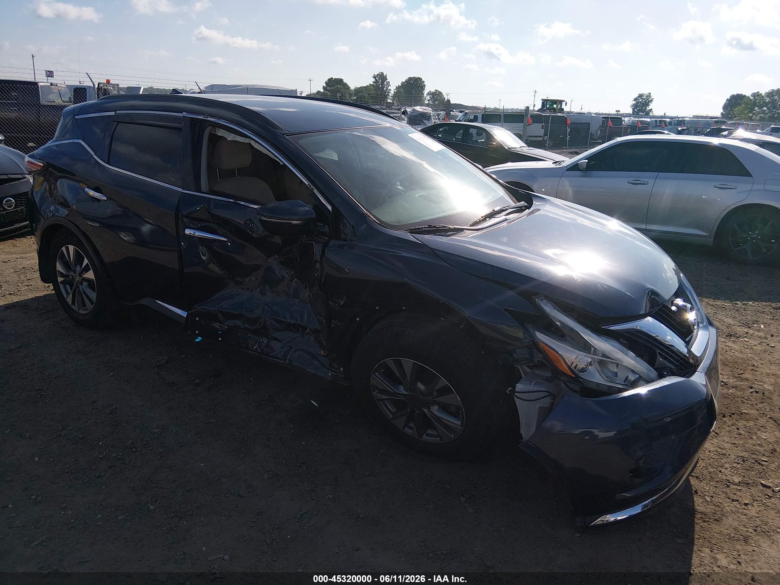 2015 Nissan Murano Sv Gray vin: 5N1AZ2MG1FN280306