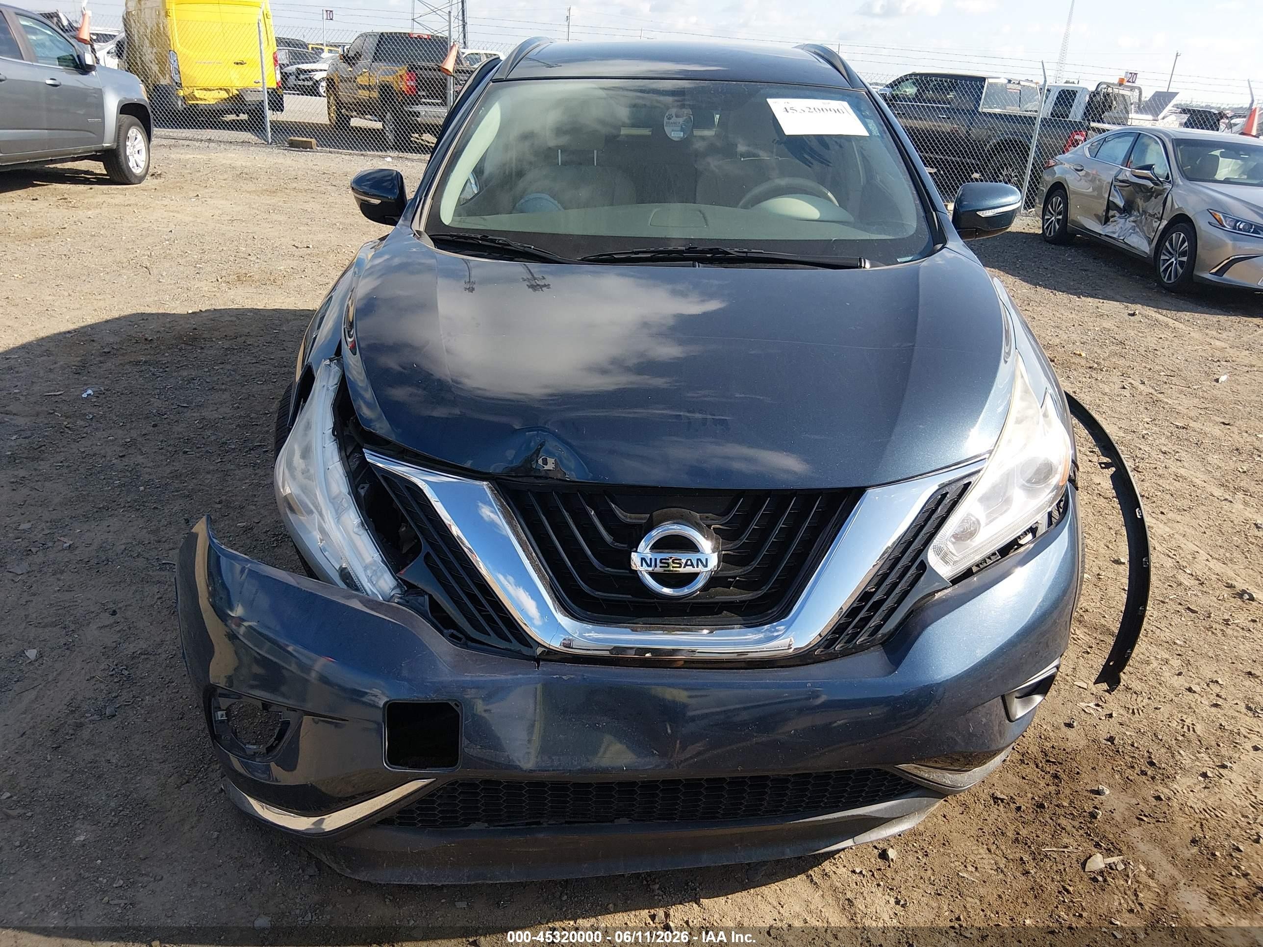 2015 Nissan Murano Sv Gray vin: 5N1AZ2MG1FN280306