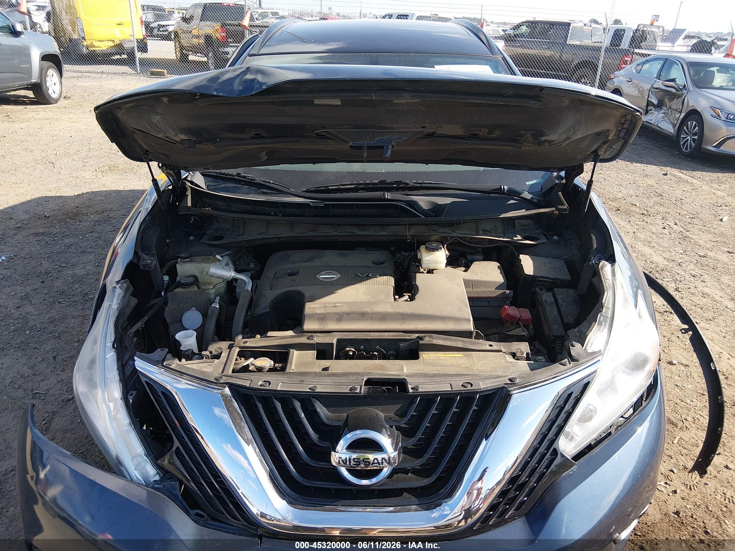 2015 Nissan Murano Sv Gray vin: 5N1AZ2MG1FN280306