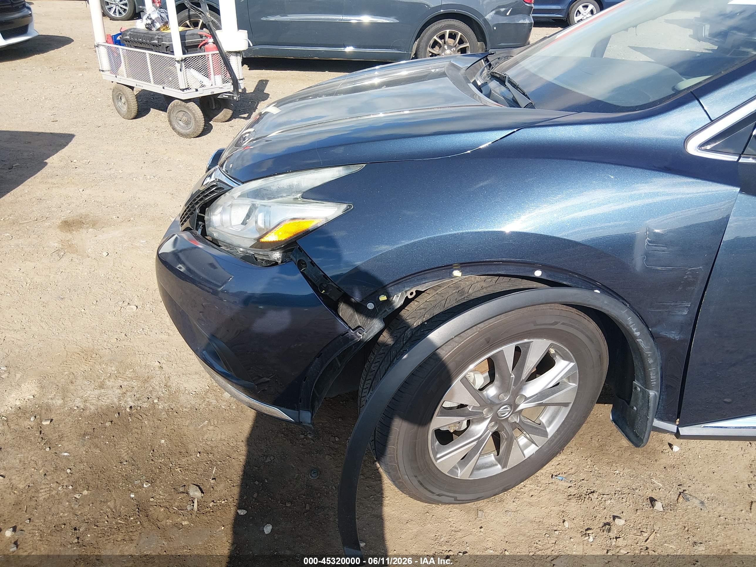 2015 Nissan Murano Sv Gray vin: 5N1AZ2MG1FN280306