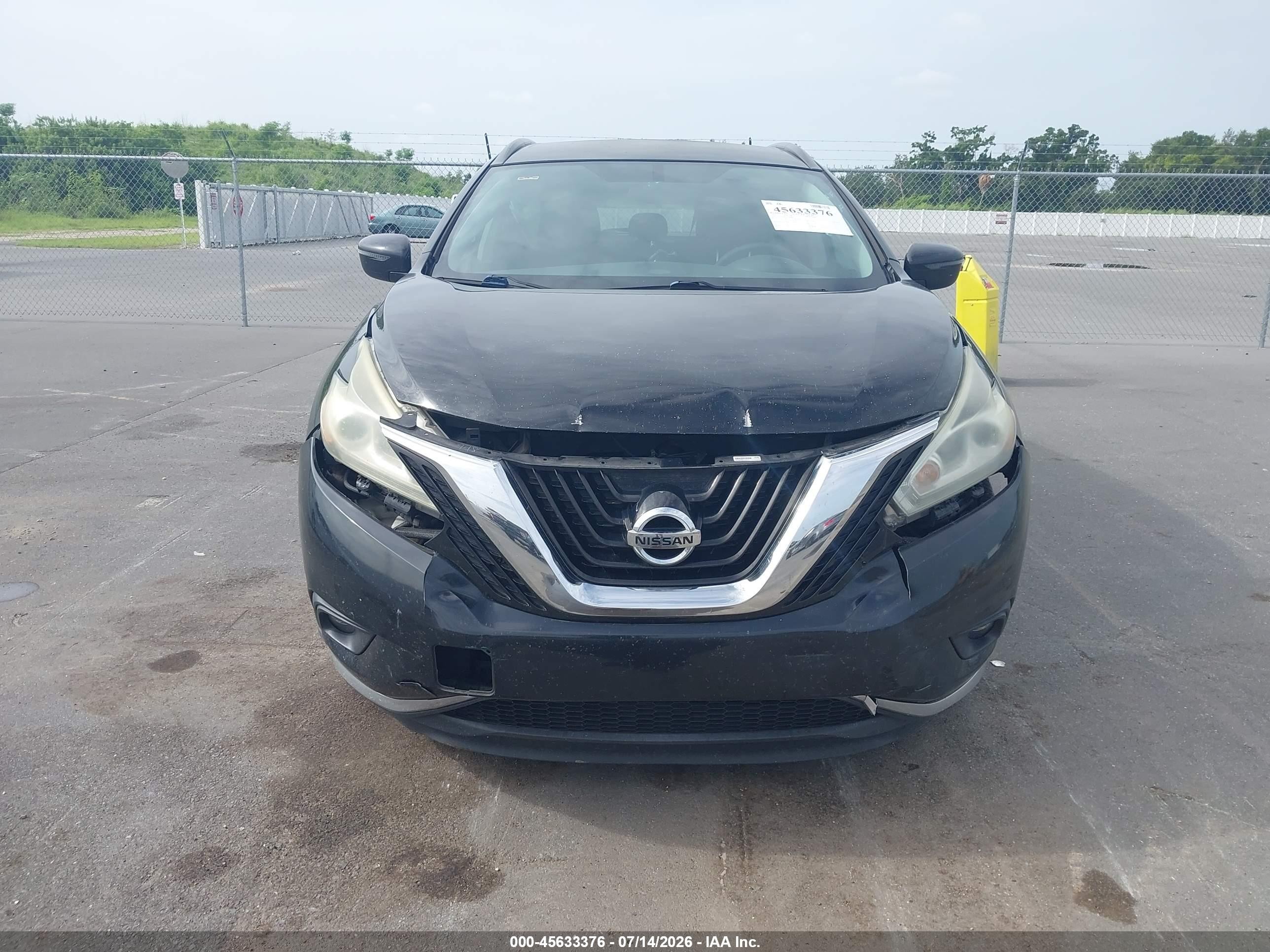 2015 Nissan Murano Sv Black vin: 5N1AZ2MG1FN285635