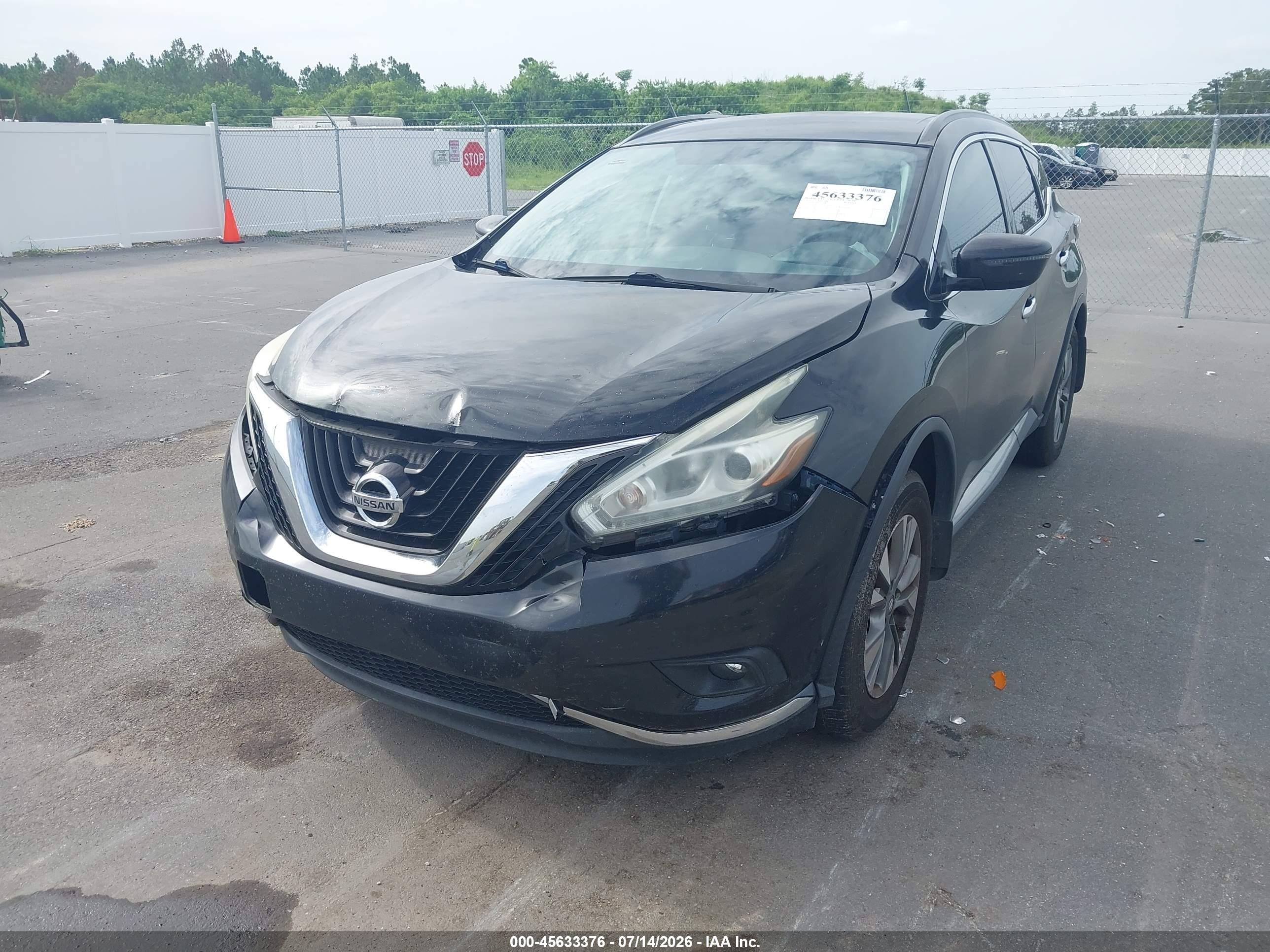 2015 Nissan Murano Sv Black vin: 5N1AZ2MG1FN285635