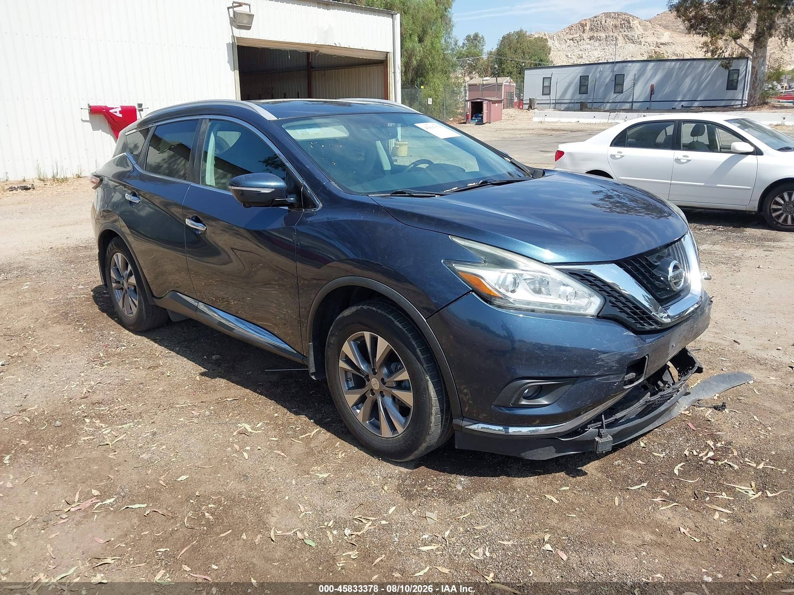 2015 Nissan Murano Sl Blue vin: 5N1AZ2MG2FN212015
