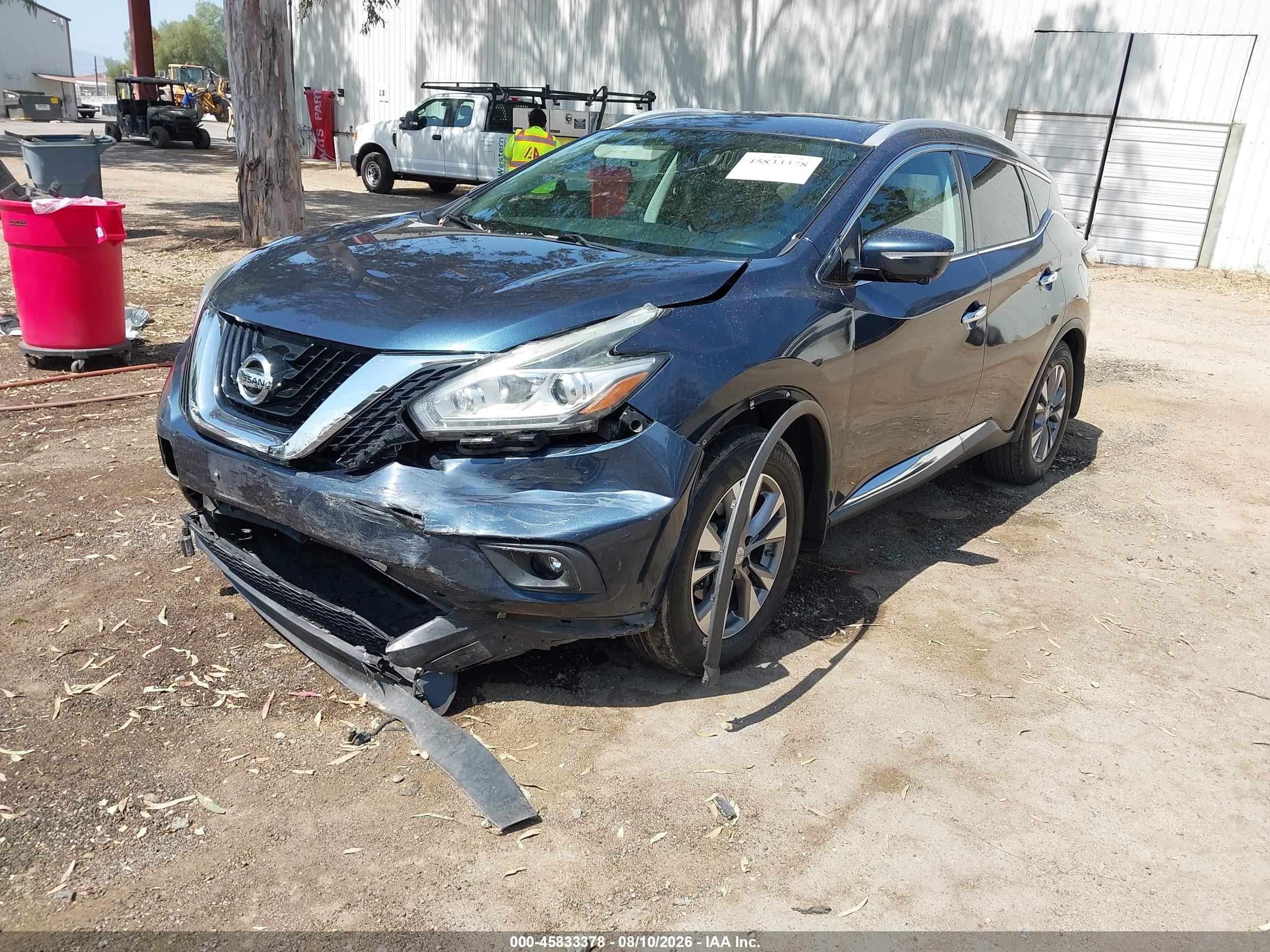 2015 Nissan Murano Sl Blue vin: 5N1AZ2MG2FN212015