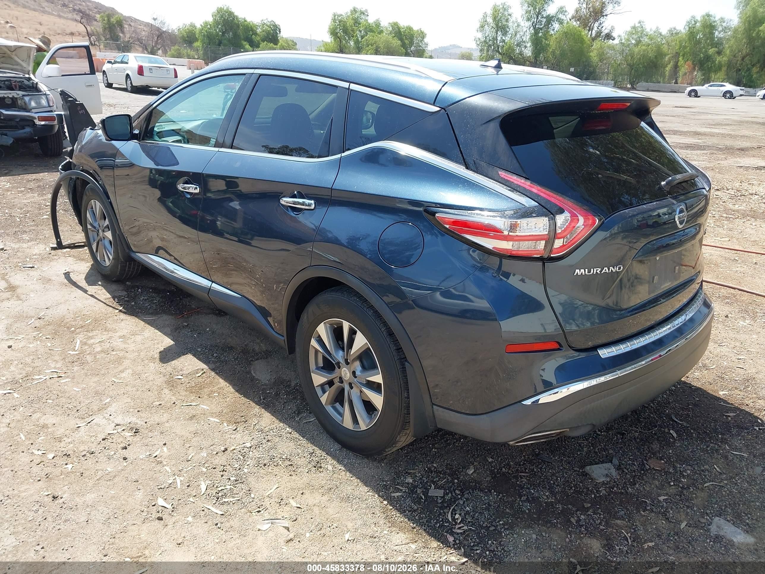 2015 Nissan Murano Sl Blue vin: 5N1AZ2MG2FN212015