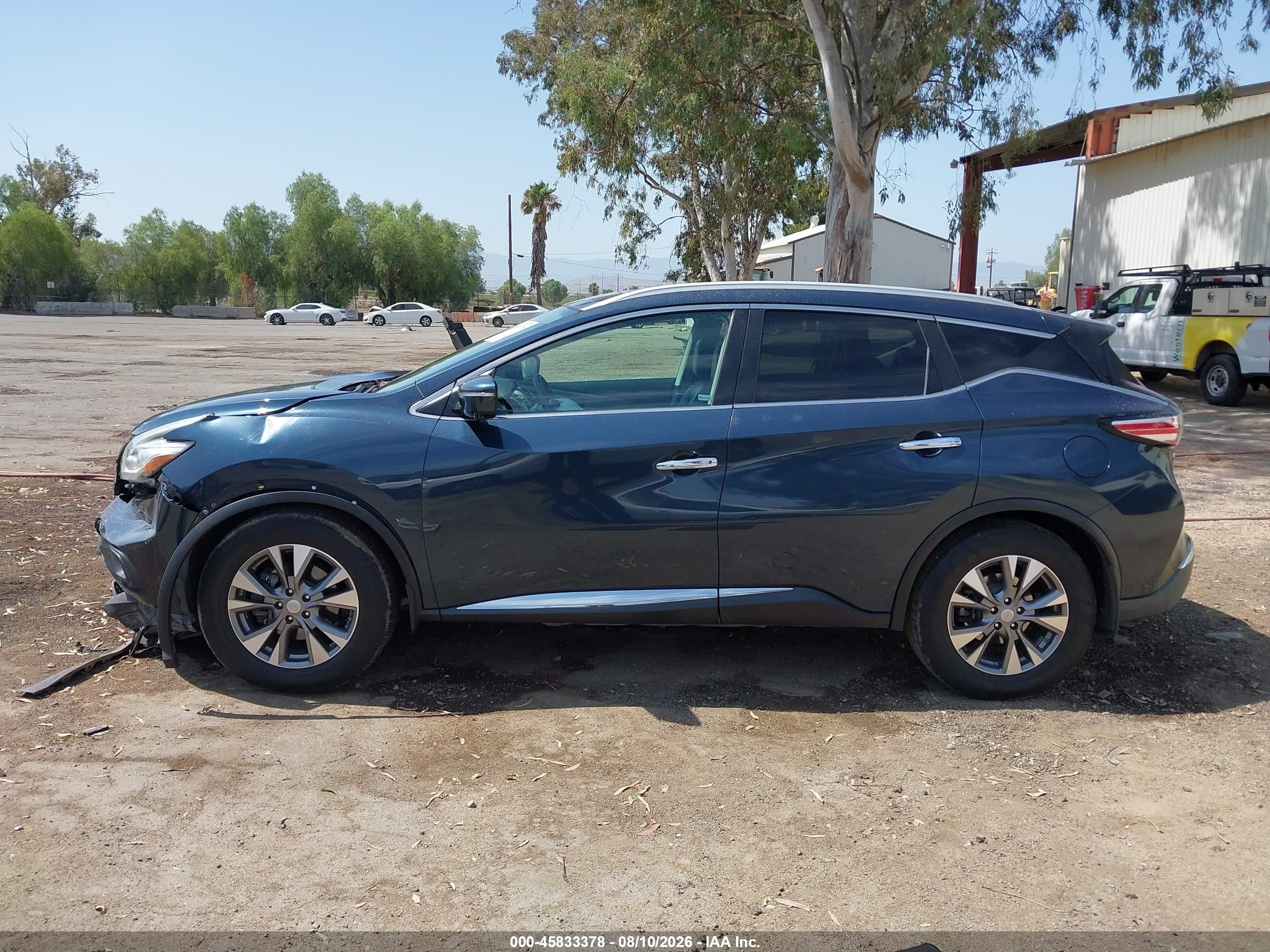 2015 Nissan Murano Sl Blue vin: 5N1AZ2MG2FN212015