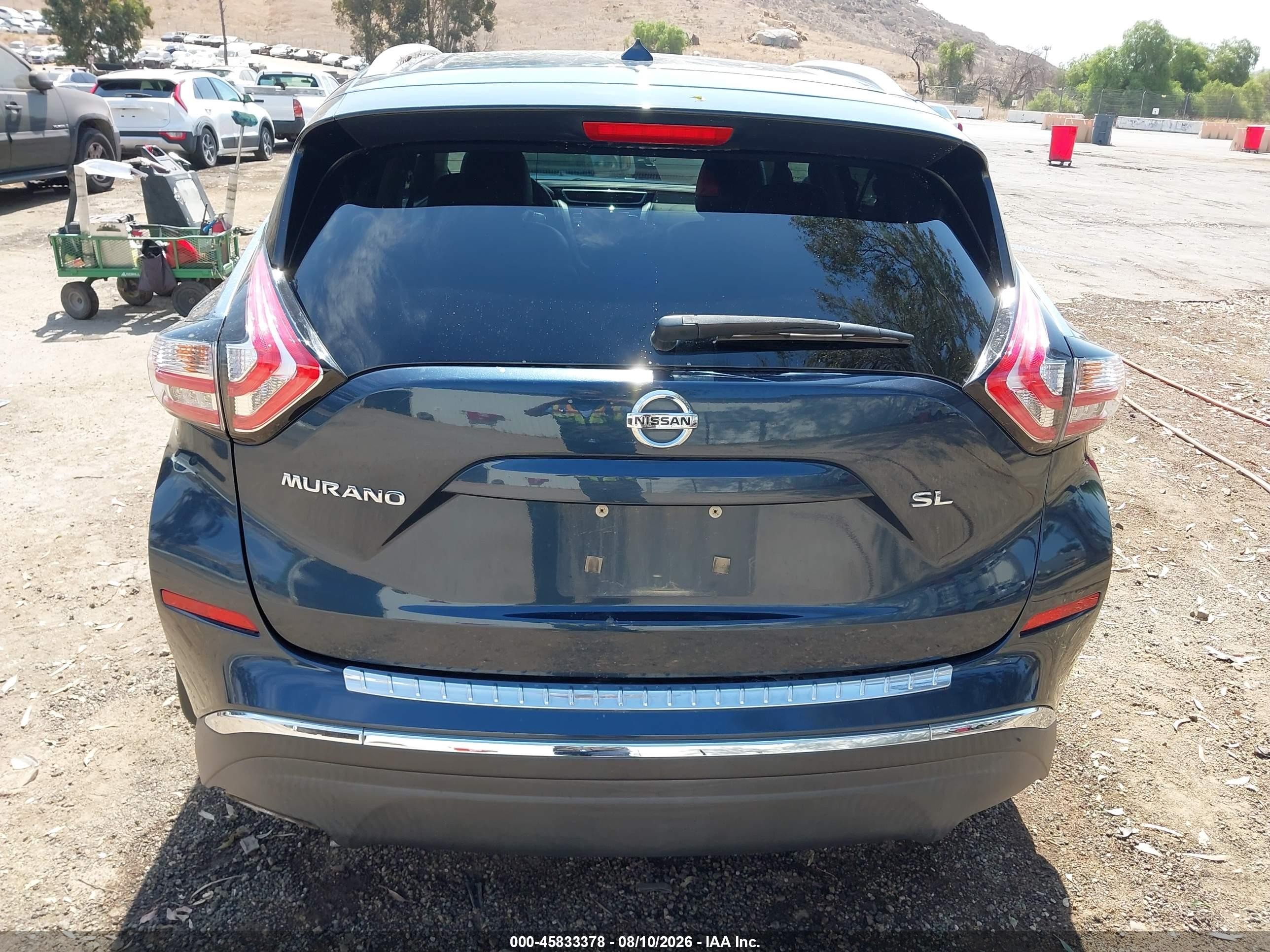 2015 Nissan Murano Sl Blue vin: 5N1AZ2MG2FN212015