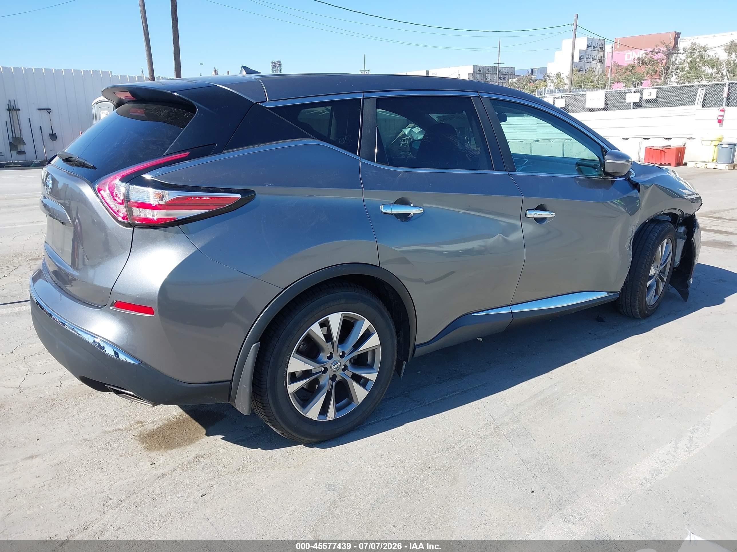 2015 Nissan Murano S Gray vin: 5N1AZ2MG2FN250666