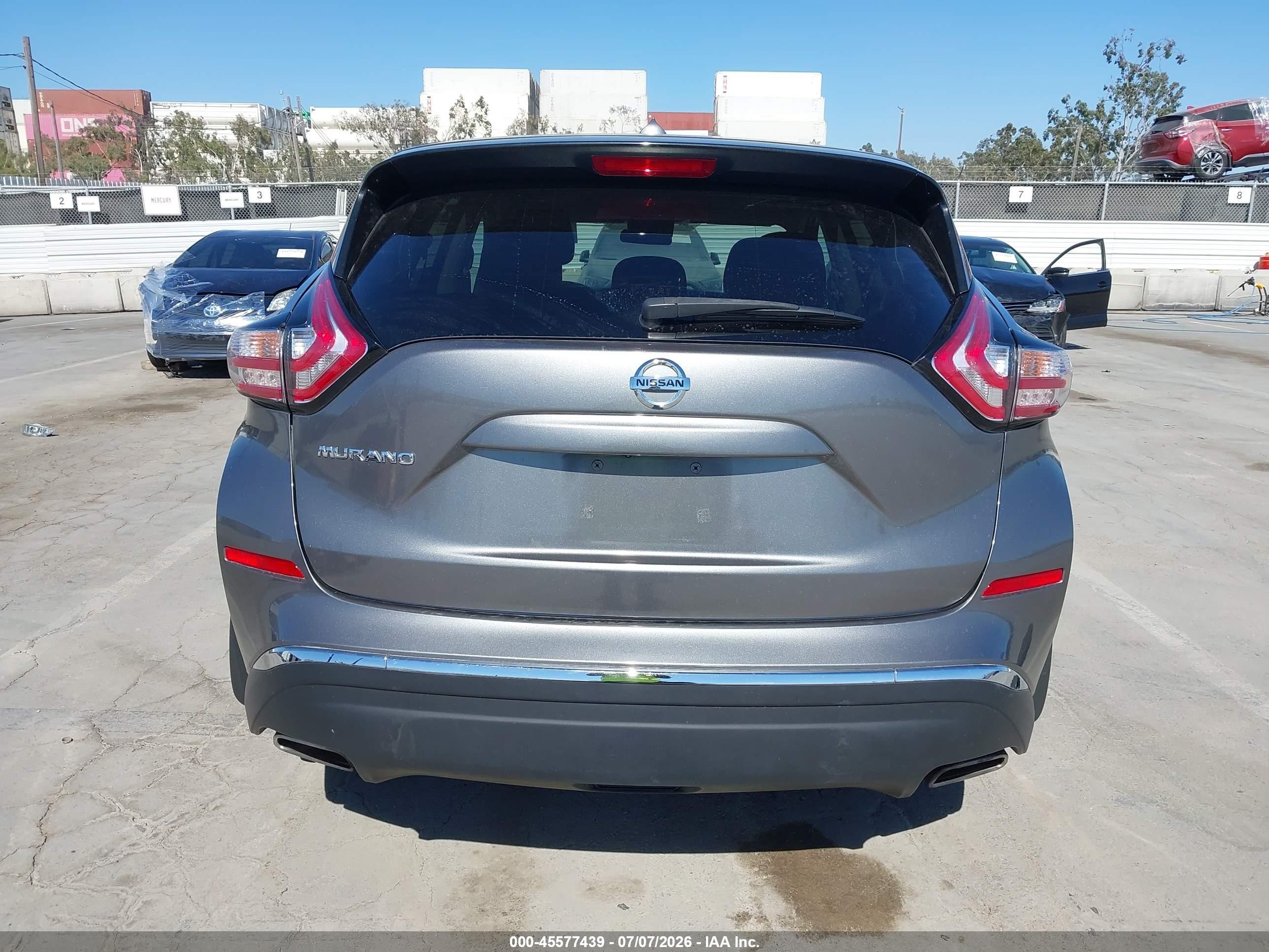 2015 Nissan Murano S Gray vin: 5N1AZ2MG2FN250666