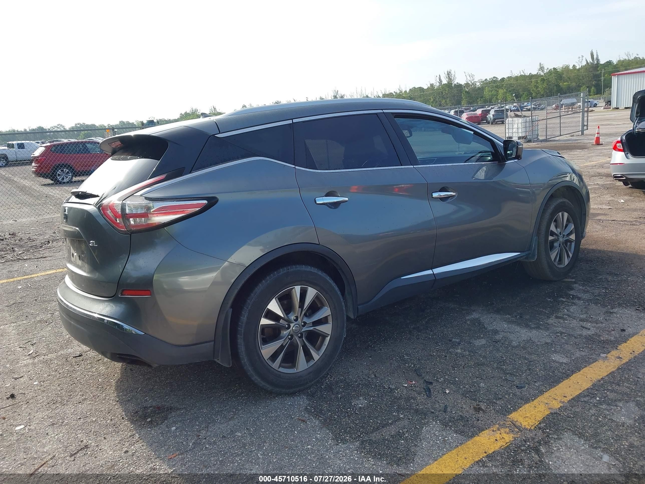 2015 Nissan Murano Sl Gray vin: 5N1AZ2MG2FN251980