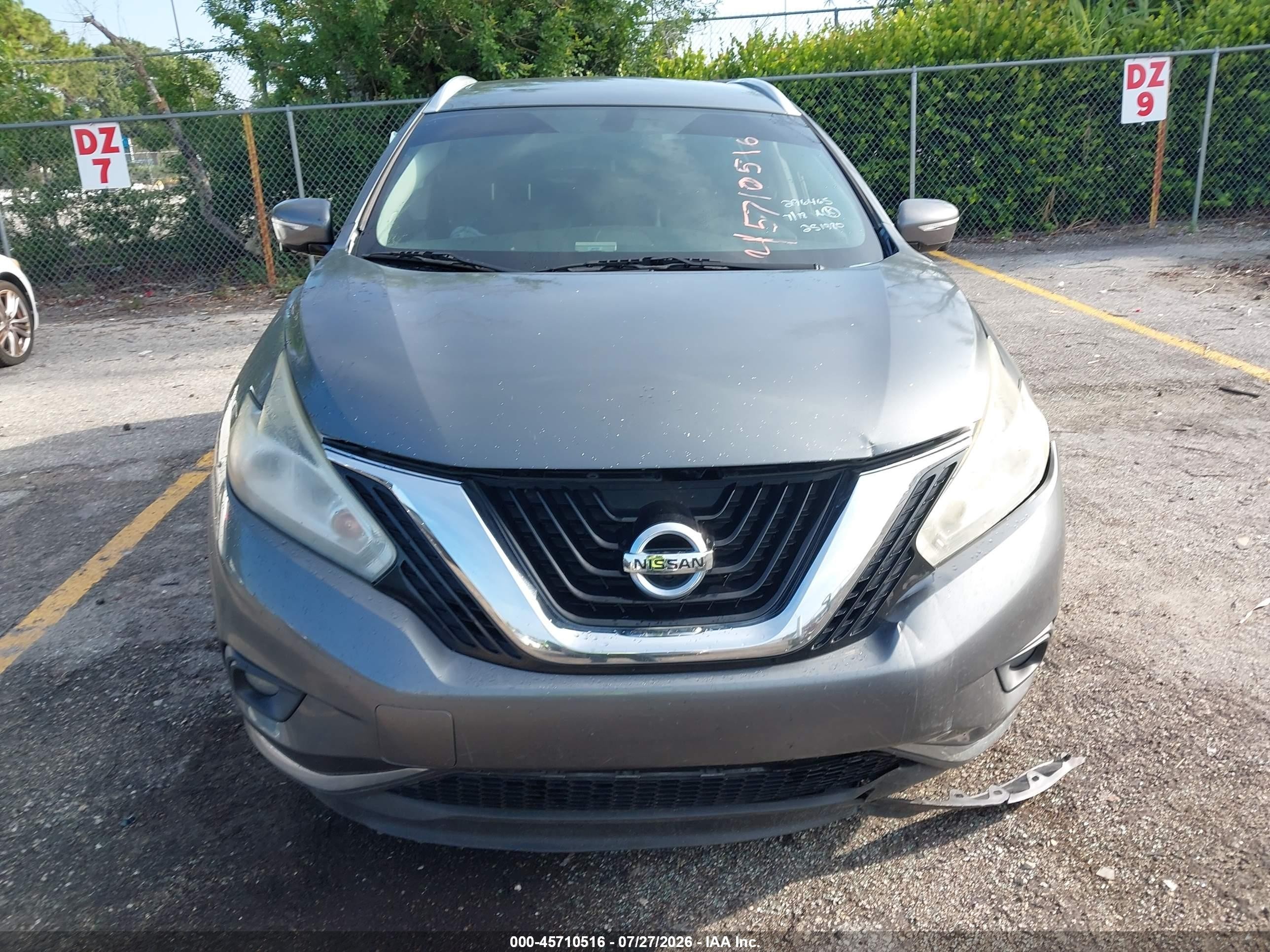 2015 Nissan Murano Sl Gray vin: 5N1AZ2MG2FN251980
