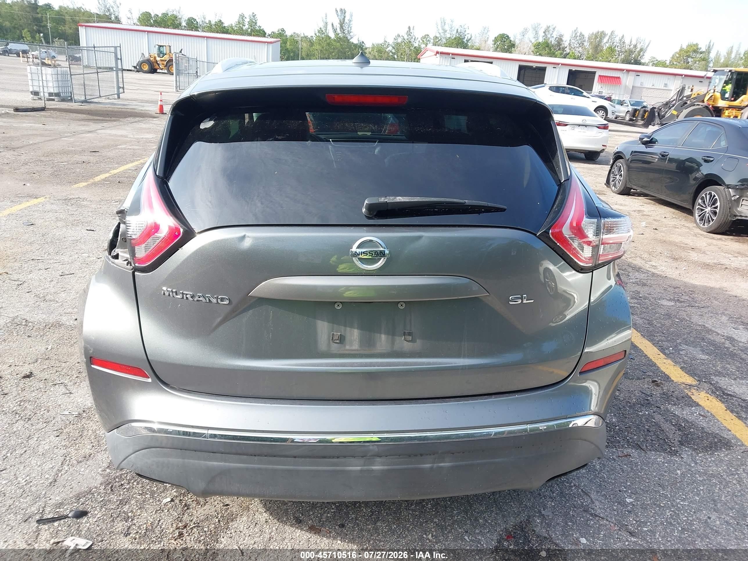 2015 Nissan Murano Sl Gray vin: 5N1AZ2MG2FN251980