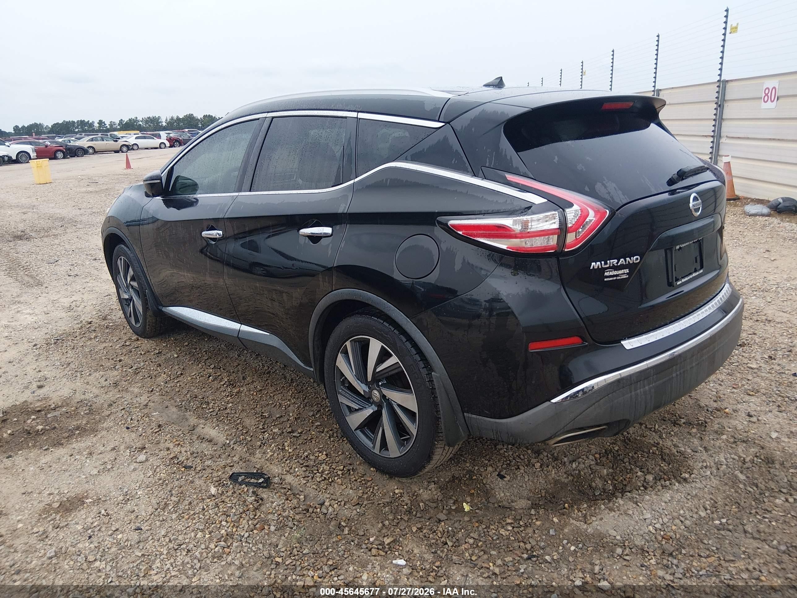 2015 Nissan Murano Platinum Black vin: 5N1AZ2MG2FN261361