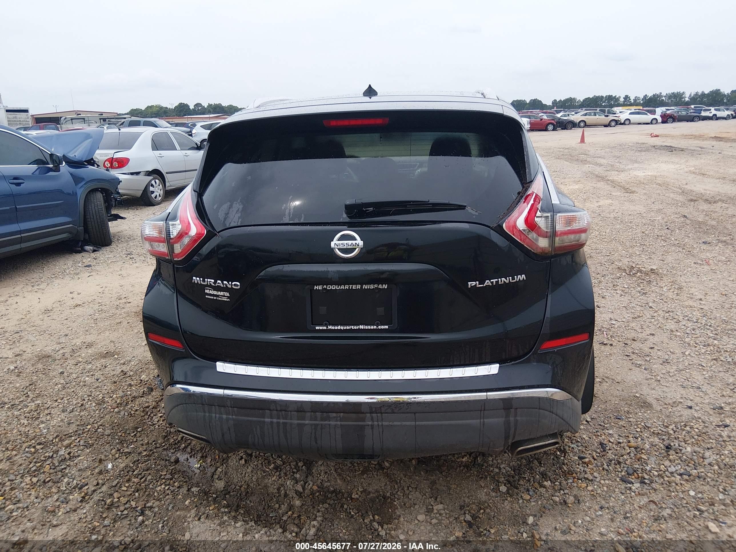 2015 Nissan Murano Platinum Black vin: 5N1AZ2MG2FN261361