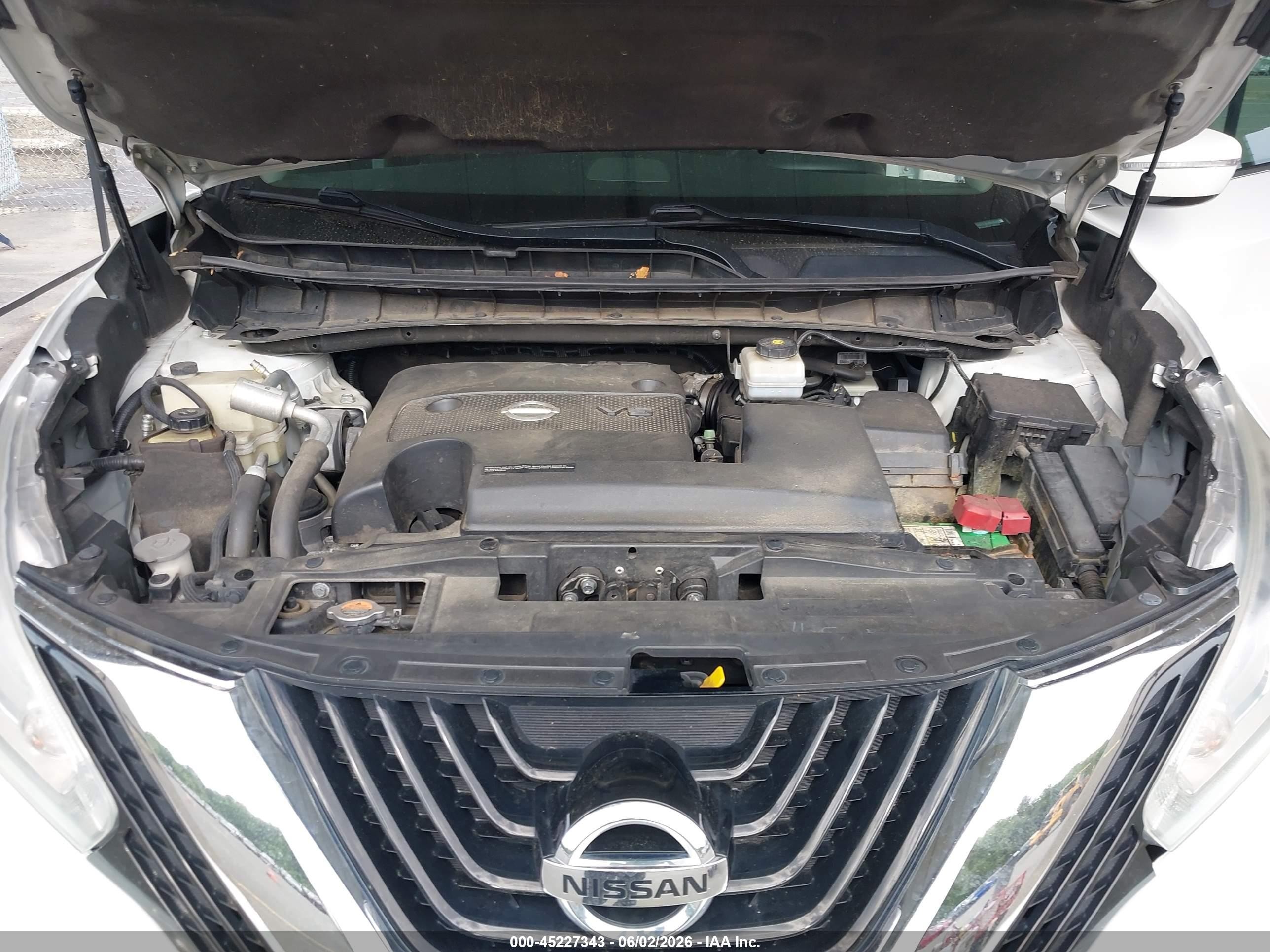 2015 Nissan Murano Sv White vin: 5N1AZ2MG2FN262526