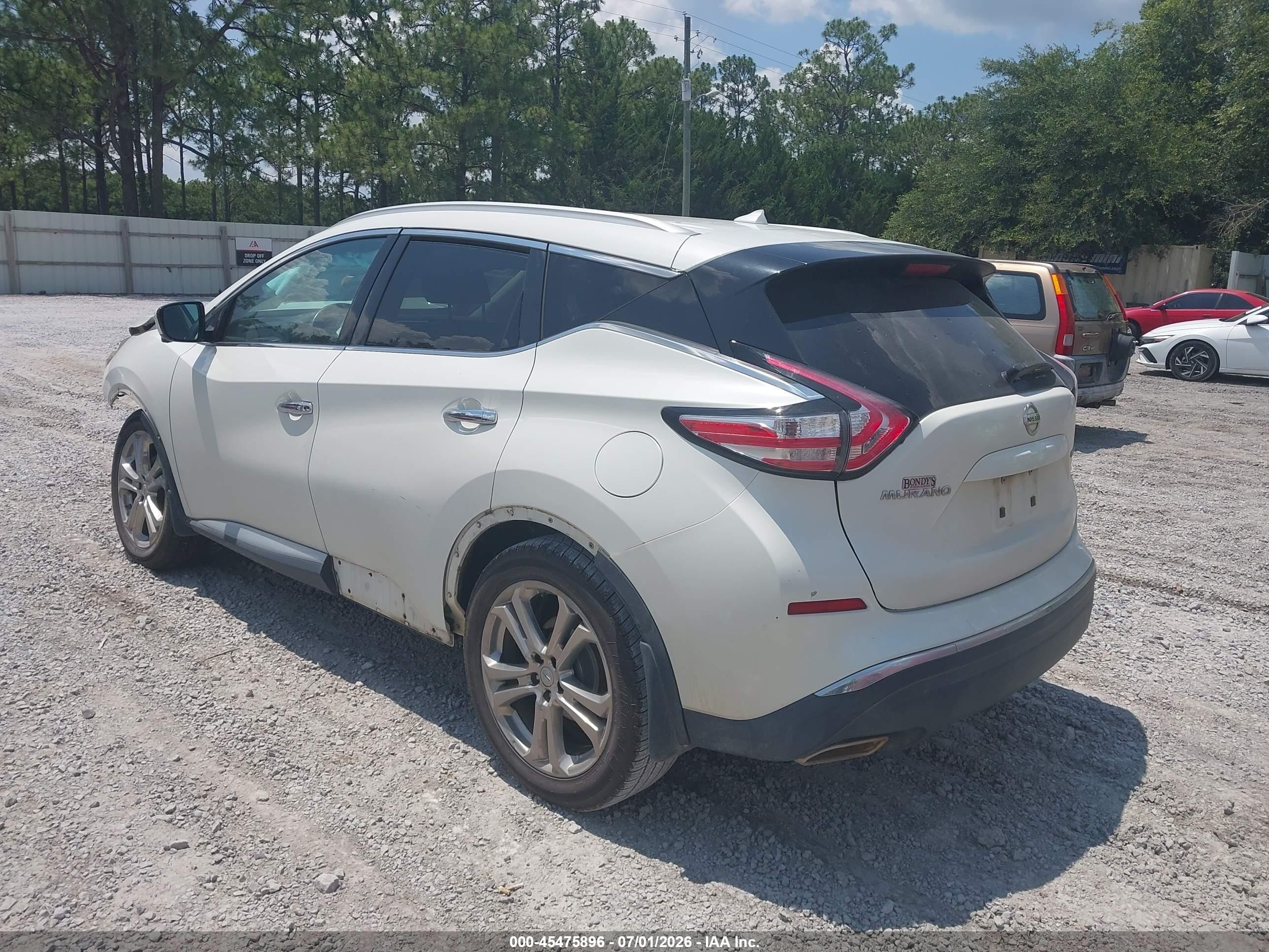 2015 Nissan Murano Platinum/s/sl/sv White vin: 5N1AZ2MG2FN269959