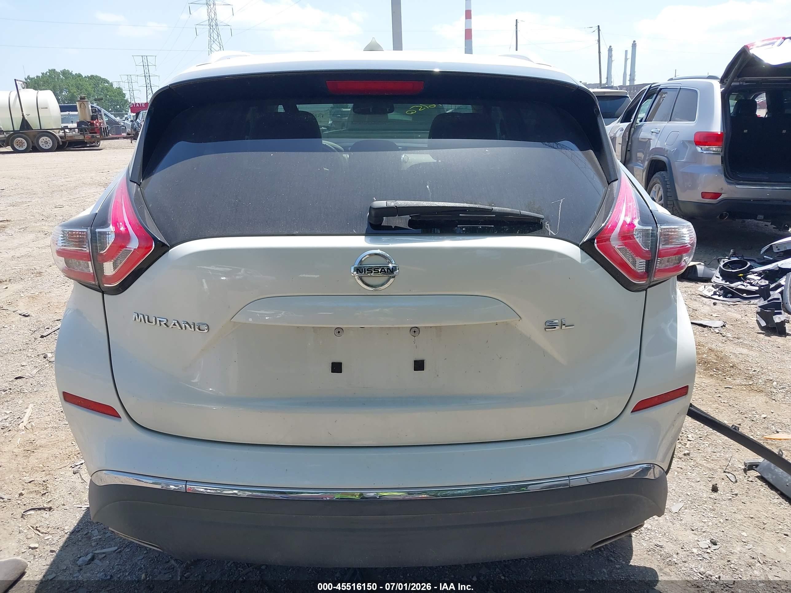 2015 Nissan Murano Sl Белый vin: 5N1AZ2MG2FN283828