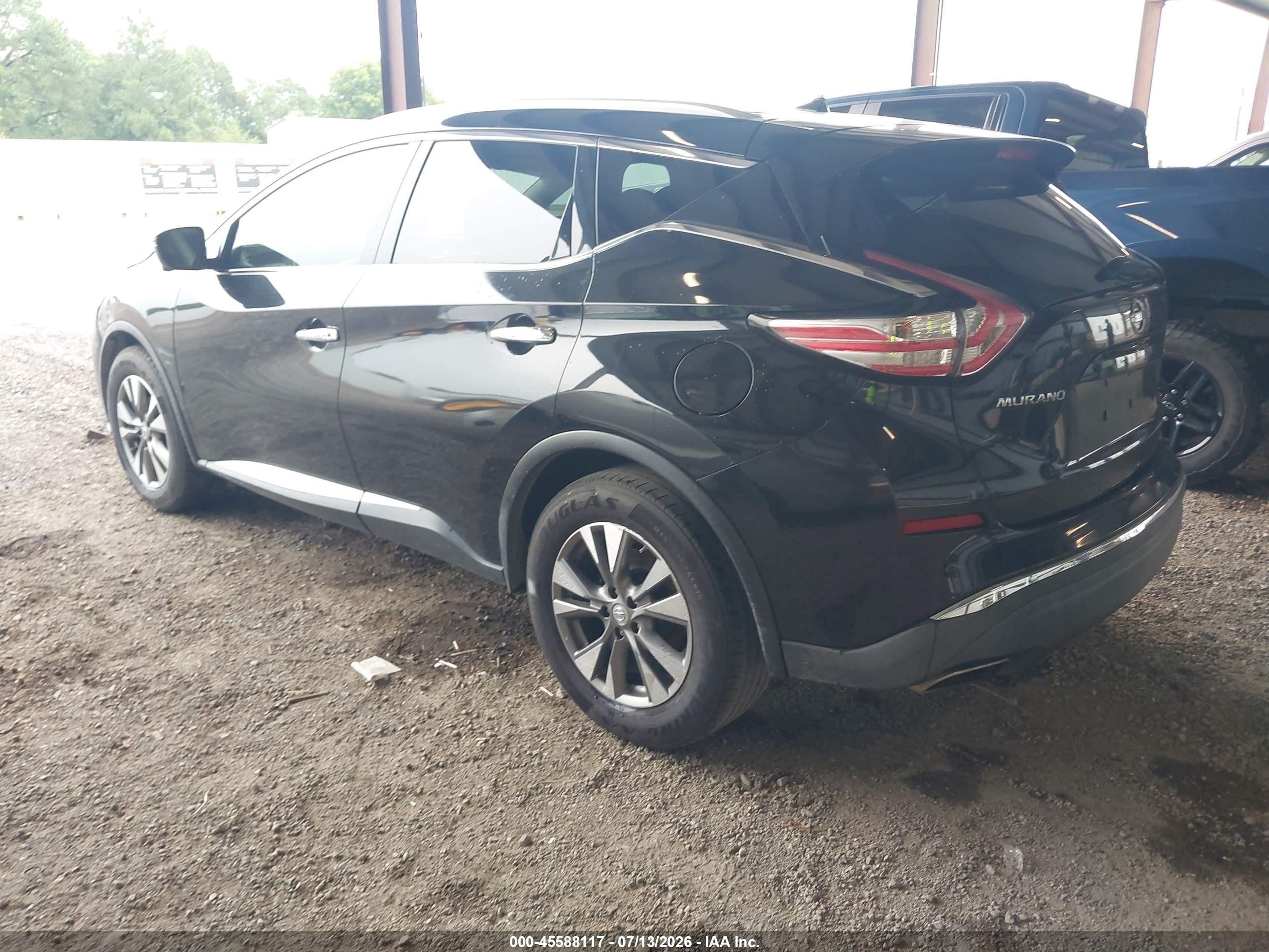 2015 Nissan Murano Sl Black vin: 5N1AZ2MG3FN220611