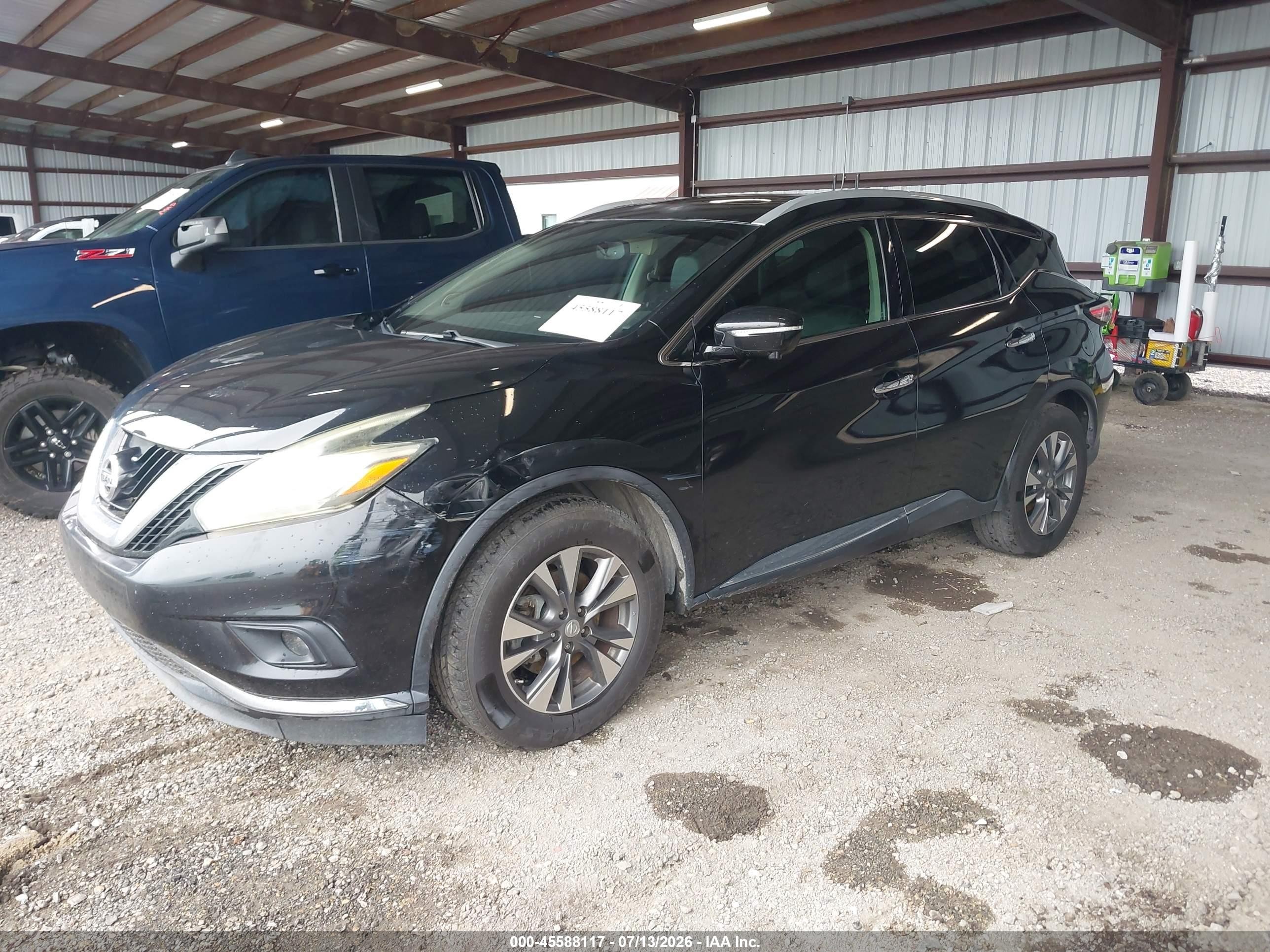 2015 Nissan Murano Sl Black vin: 5N1AZ2MG3FN220611