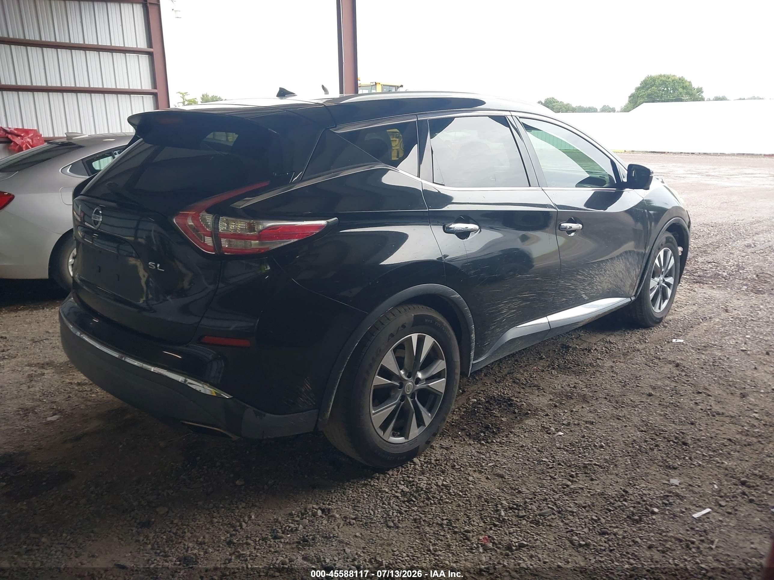 2015 Nissan Murano Sl Black vin: 5N1AZ2MG3FN220611