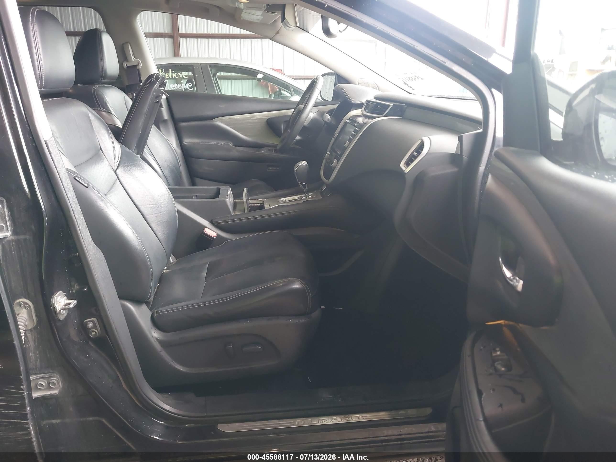 2015 Nissan Murano Sl Black vin: 5N1AZ2MG3FN220611