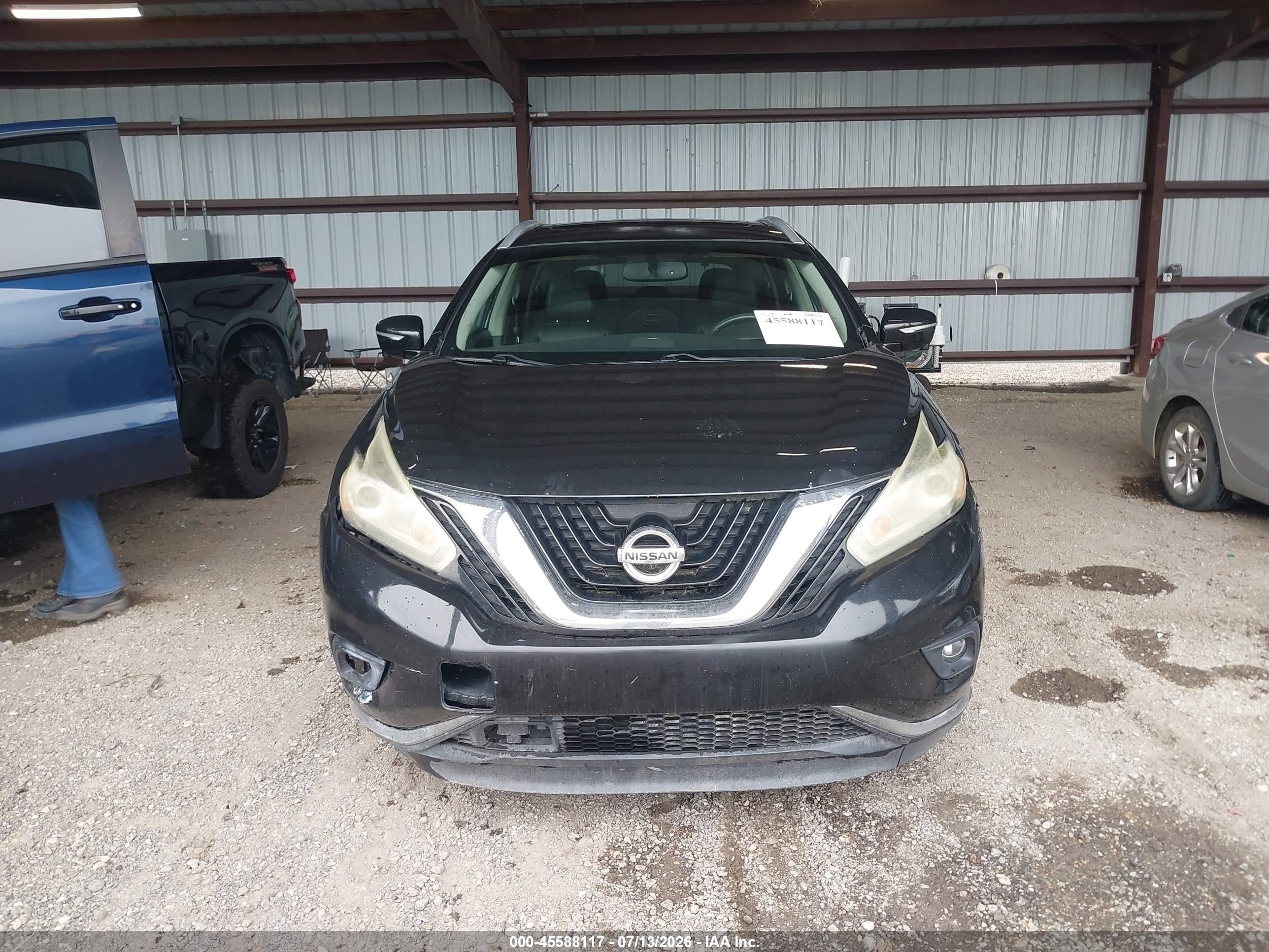 2015 Nissan Murano Sl Black vin: 5N1AZ2MG3FN220611