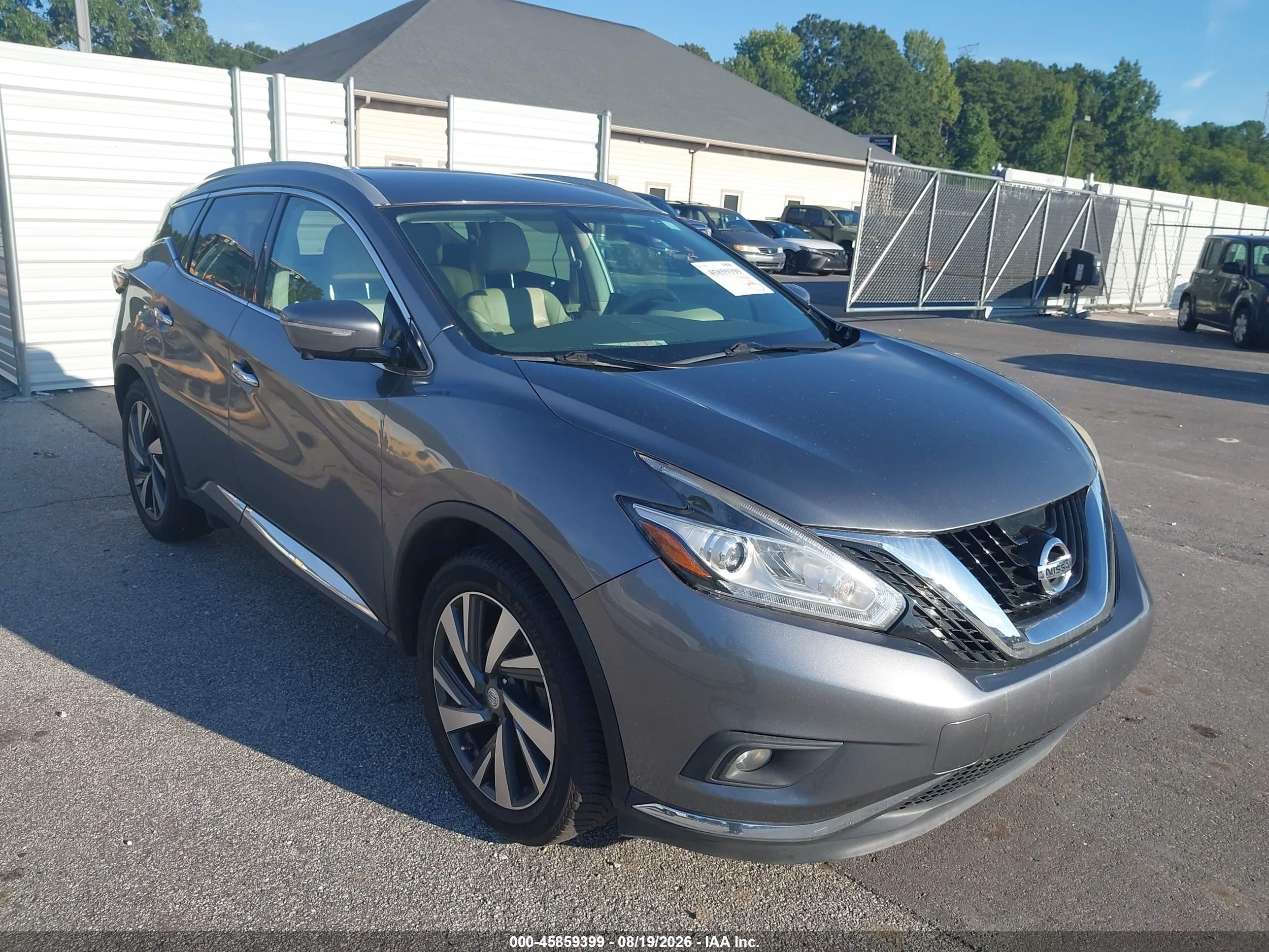 2015 Nissan Murano Platinum Gray vin: 5N1AZ2MG3FN222312