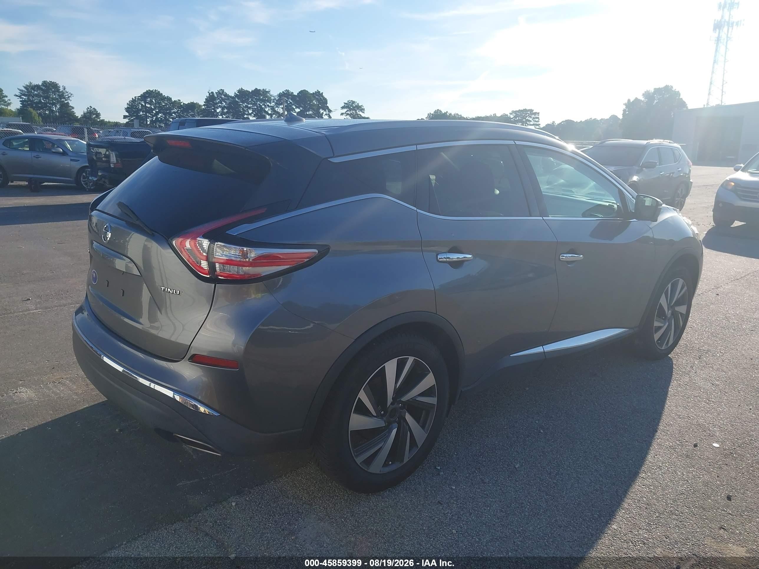 2015 Nissan Murano Platinum Gray vin: 5N1AZ2MG3FN222312
