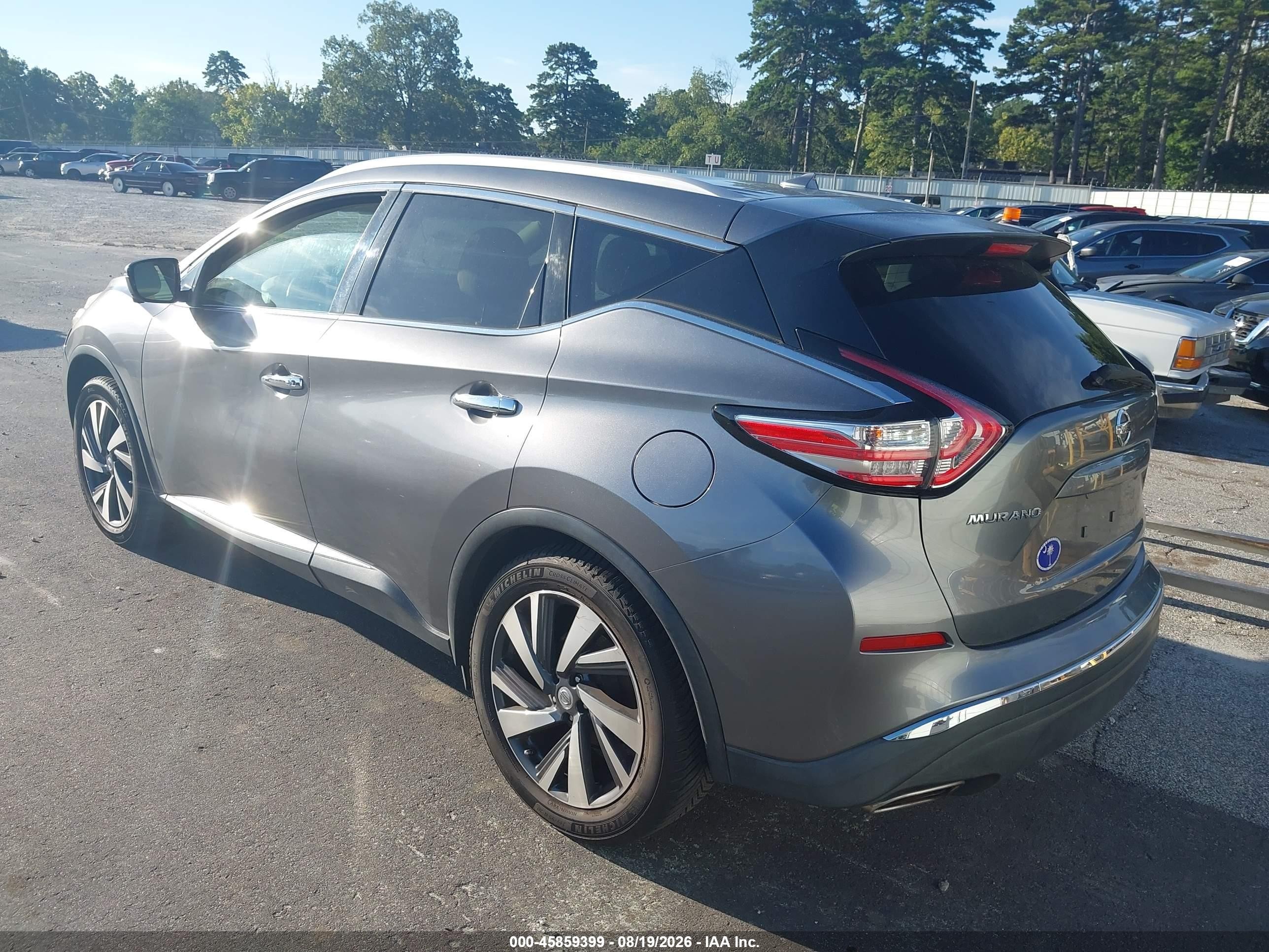 2015 Nissan Murano Platinum Gray vin: 5N1AZ2MG3FN222312
