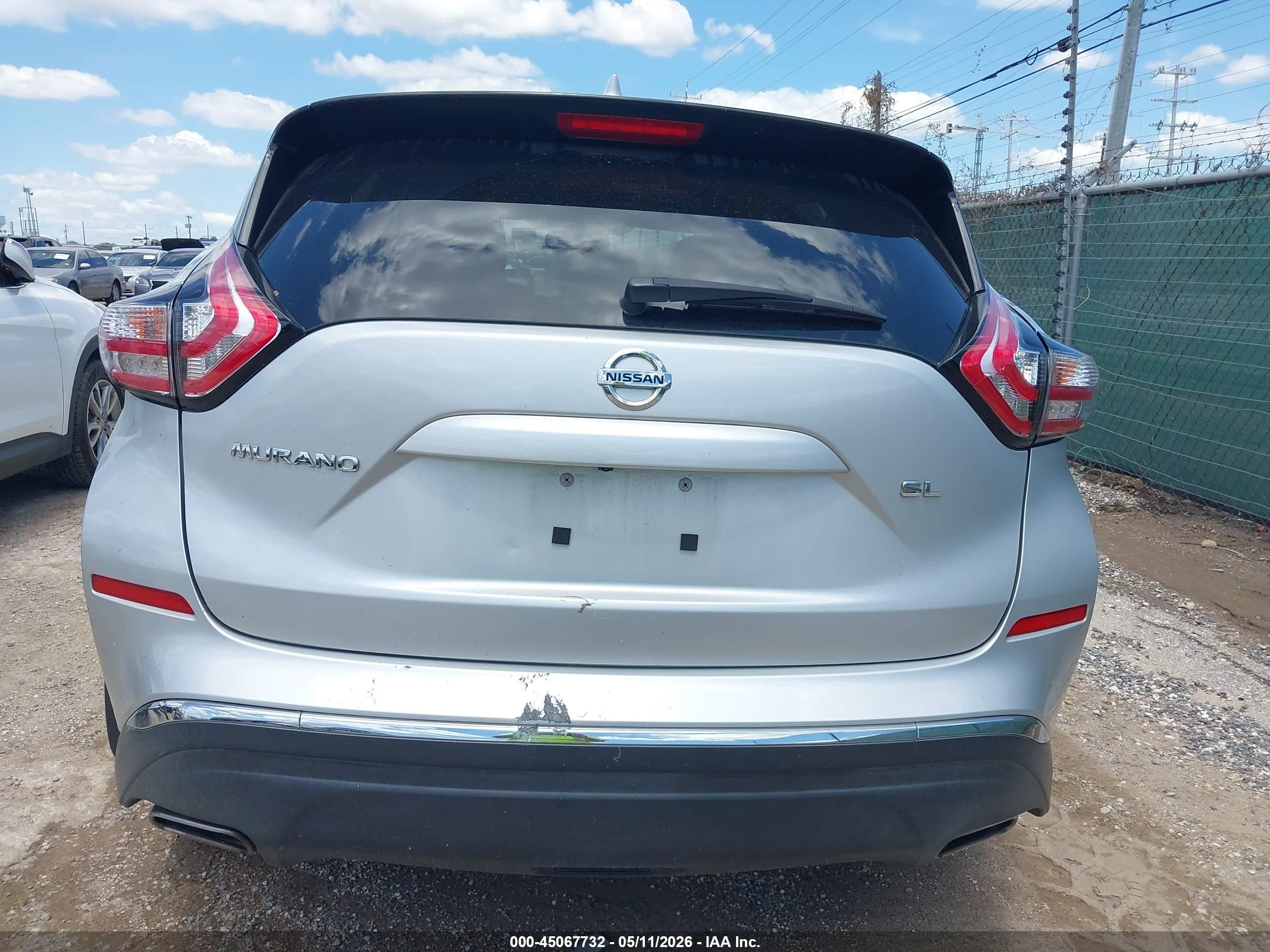 2017 Nissan Murano Sl Серебряный vin: 5N1AZ2MG3HN174541