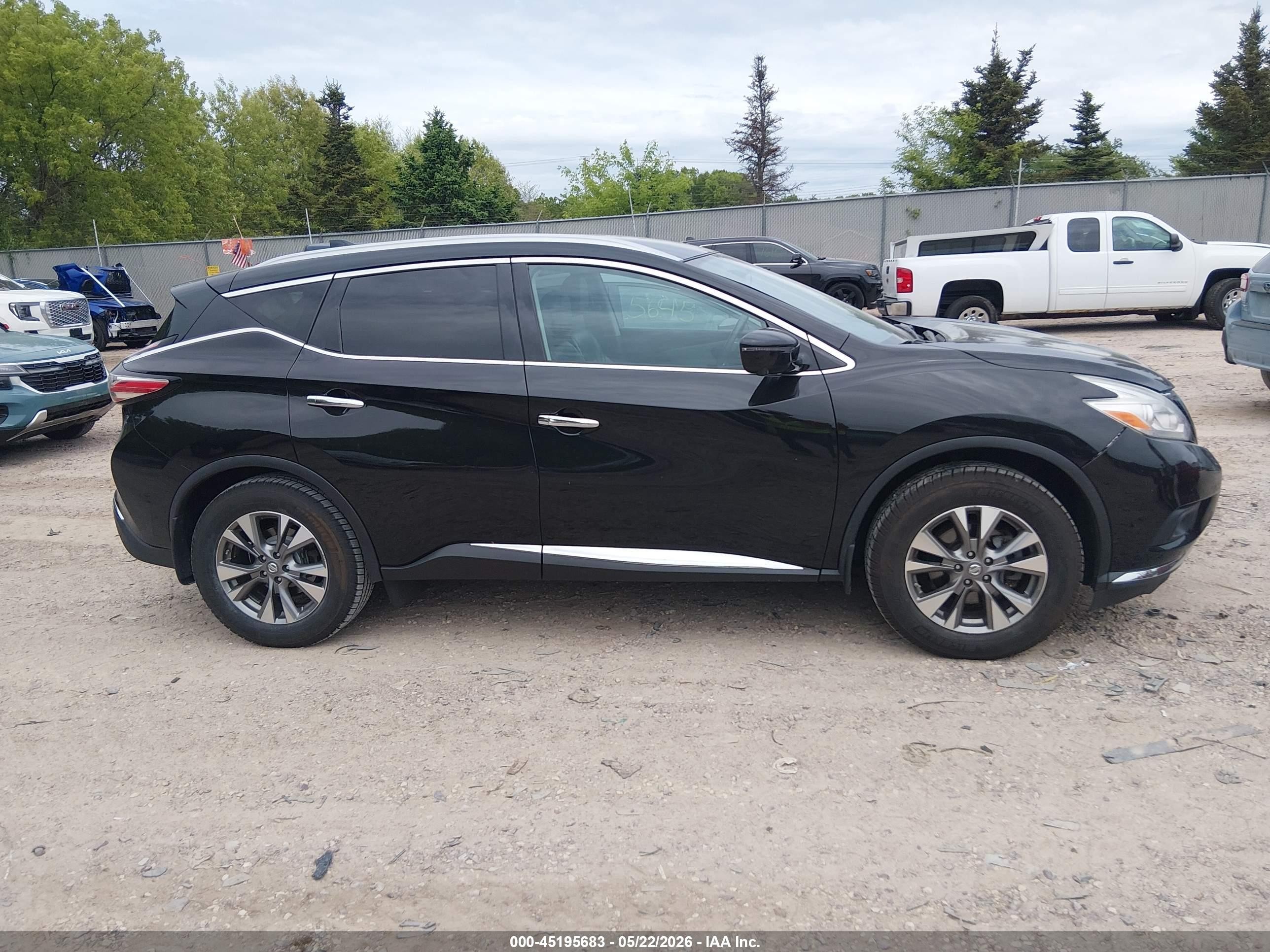 2017 Nissan Murano Sl Черный vin: 5N1AZ2MG3HN188973