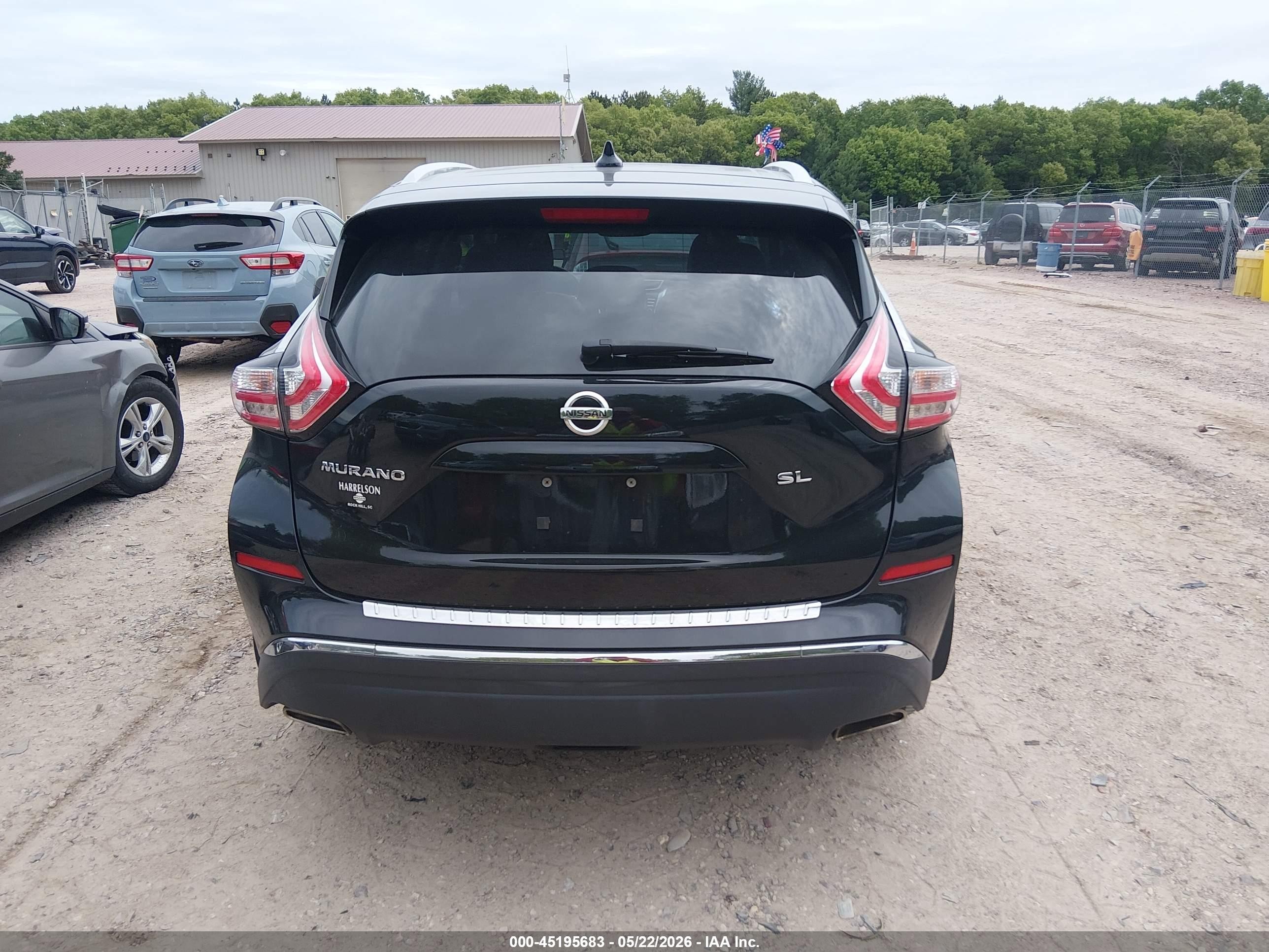 2017 Nissan Murano Sl Черный vin: 5N1AZ2MG3HN188973